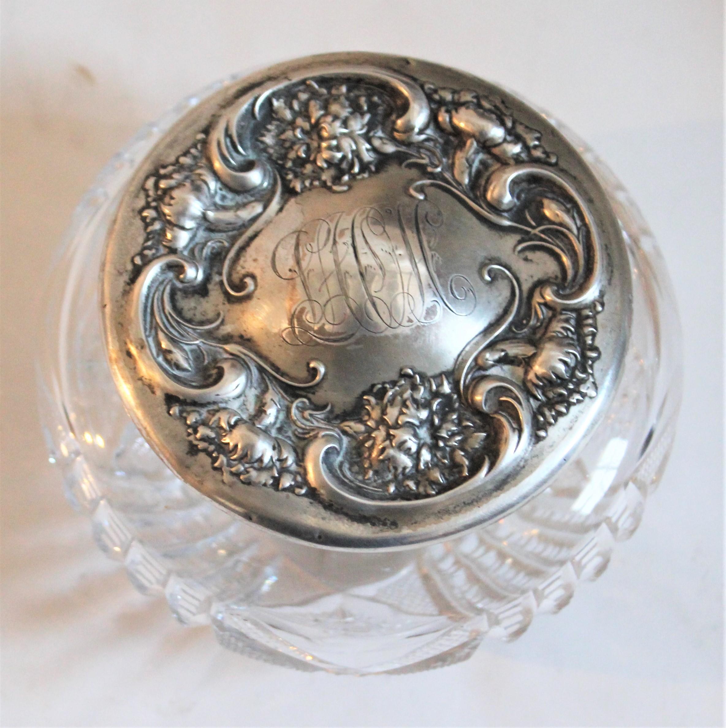 19th Century Sterling Silver Lided Powder Jars Collection of Five For Sale