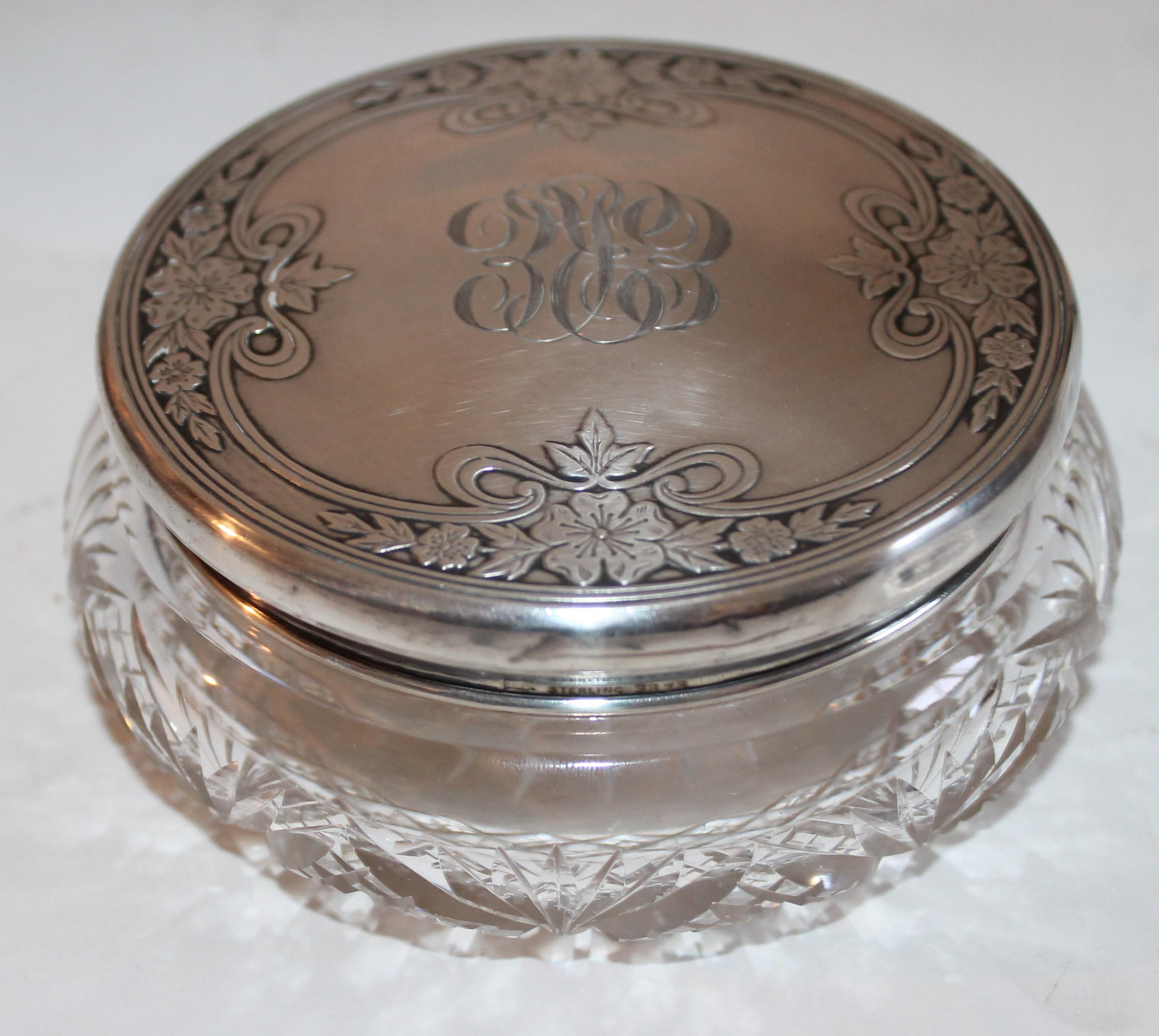 Sterling Silver Lided Powder Jars Collection of Five For Sale 1