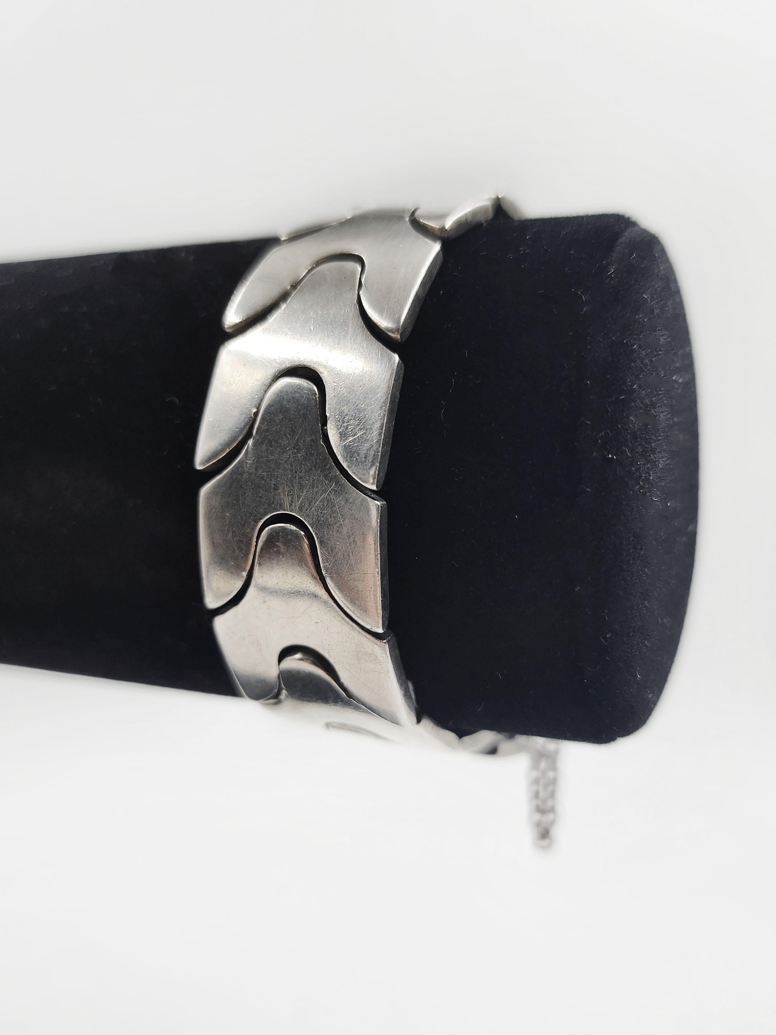 Gliederarmband aus Sterlingsilber von Antonio Belgiorno (Moderne der Mitte des Jahrhunderts) im Angebot