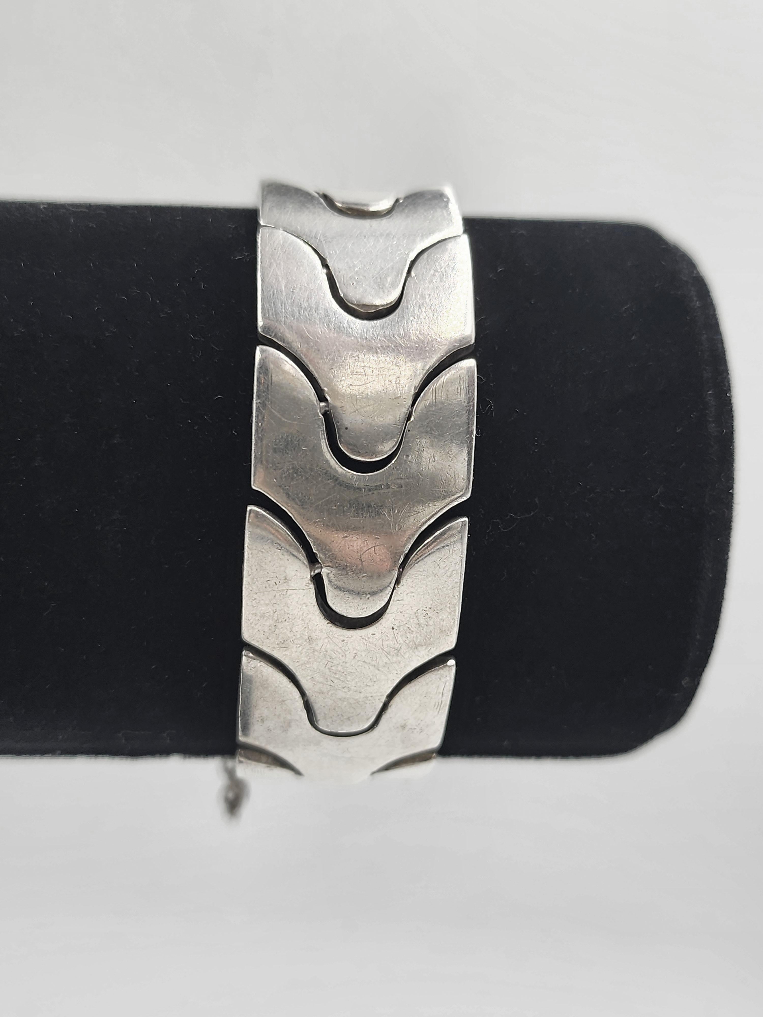Gliederarmband aus Sterlingsilber von Antonio Belgiorno (20. Jahrhundert) im Angebot