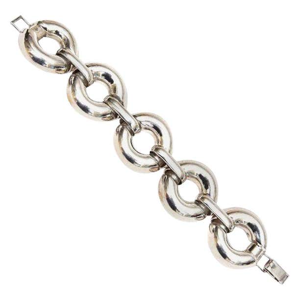 Sterling Silver Link Bracelet Vintage For Sale at 1stDibs | vintage ...