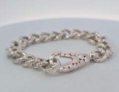 Sterling Silver Link Bracelet with Oversized lobster clasp