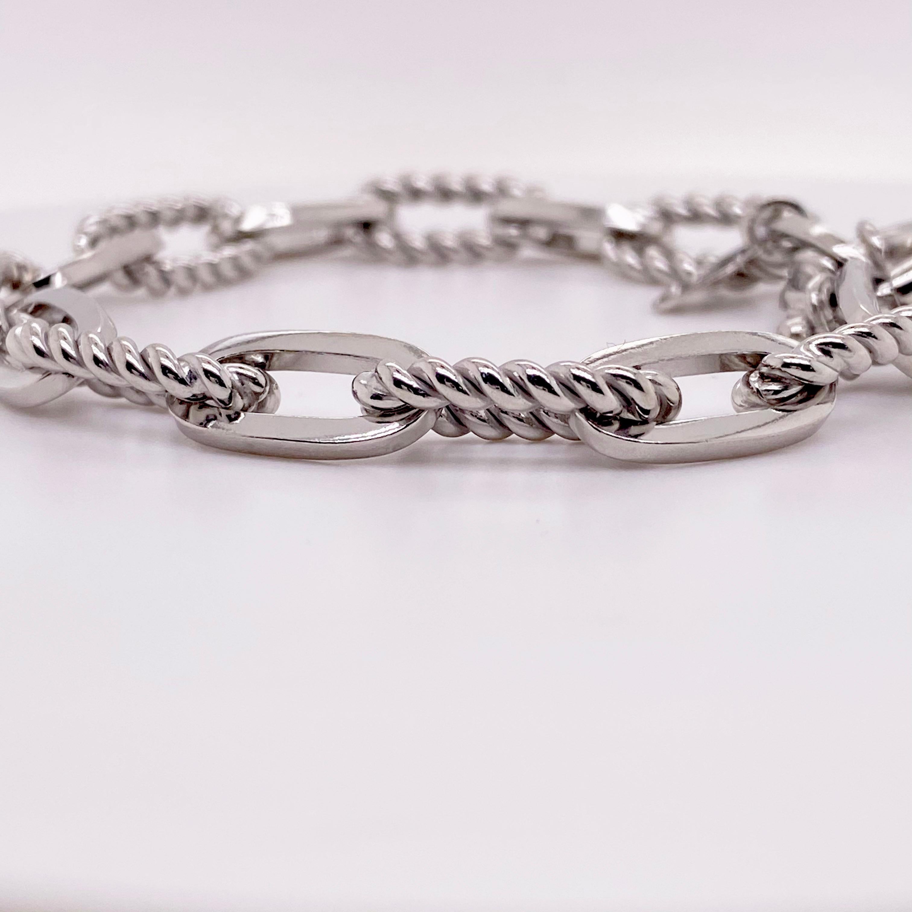 The details for this gorgeous bracelet are listed below:
Metal Quality: Sterling Silver 
Length: 7.5 in 
Width: 7.8 mm 
Clasp: Spring Ring Large
Total Gram Weight: 21.8 g 