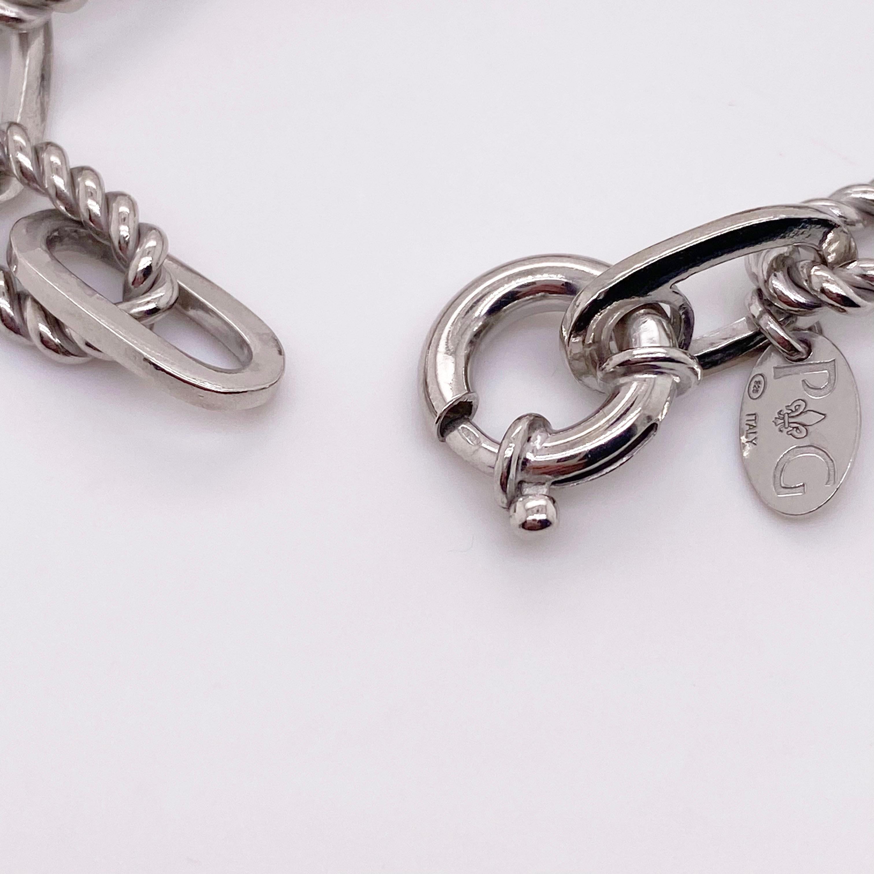 Contemporain Bracelet ovale à maillons en argent sterling en vente