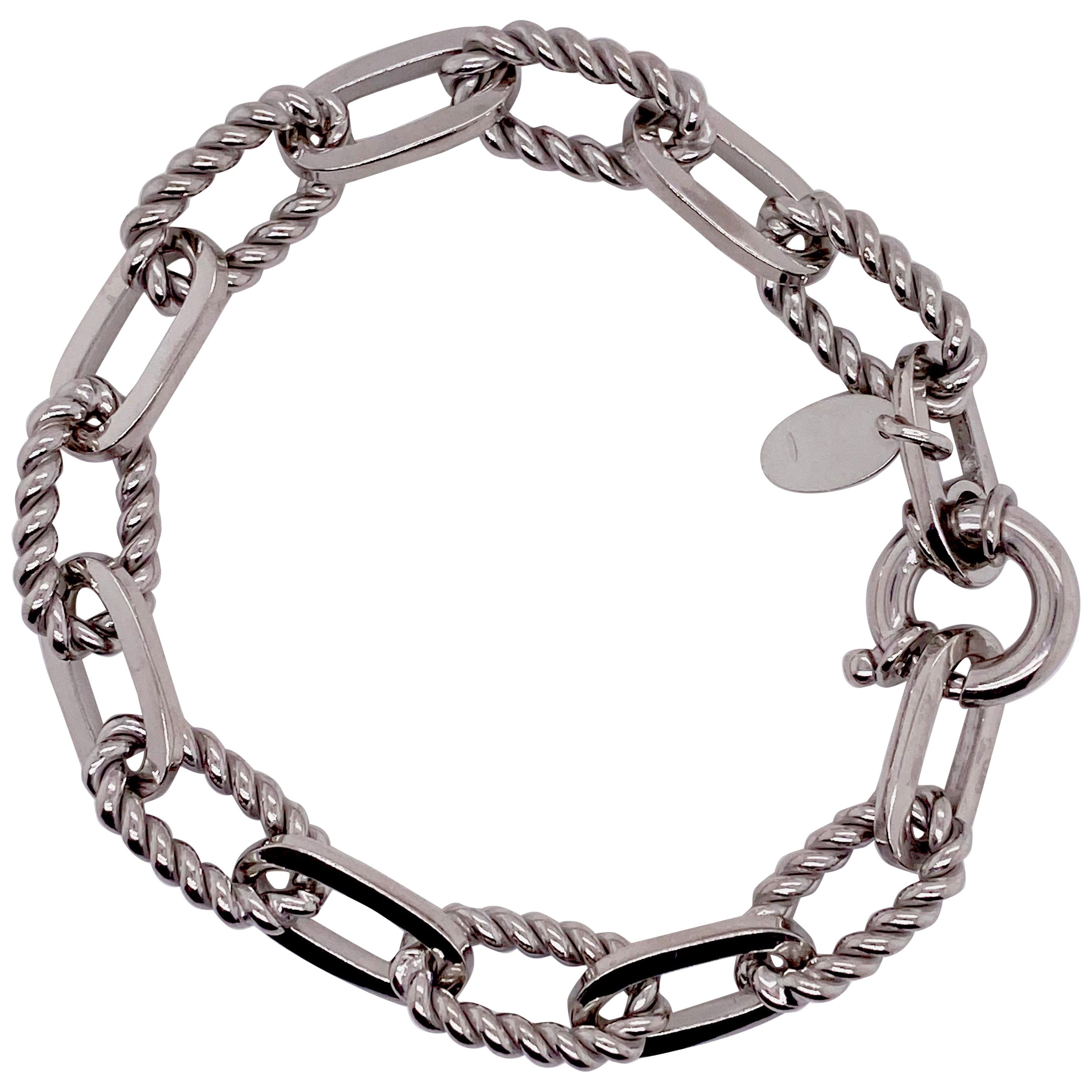 Sterling Silver Link Oval Bracelet For Sale