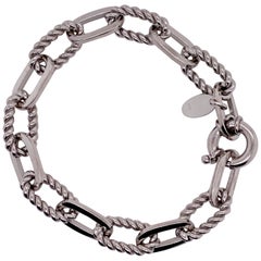 Pulsera ovalada de eslabones de plata de ley