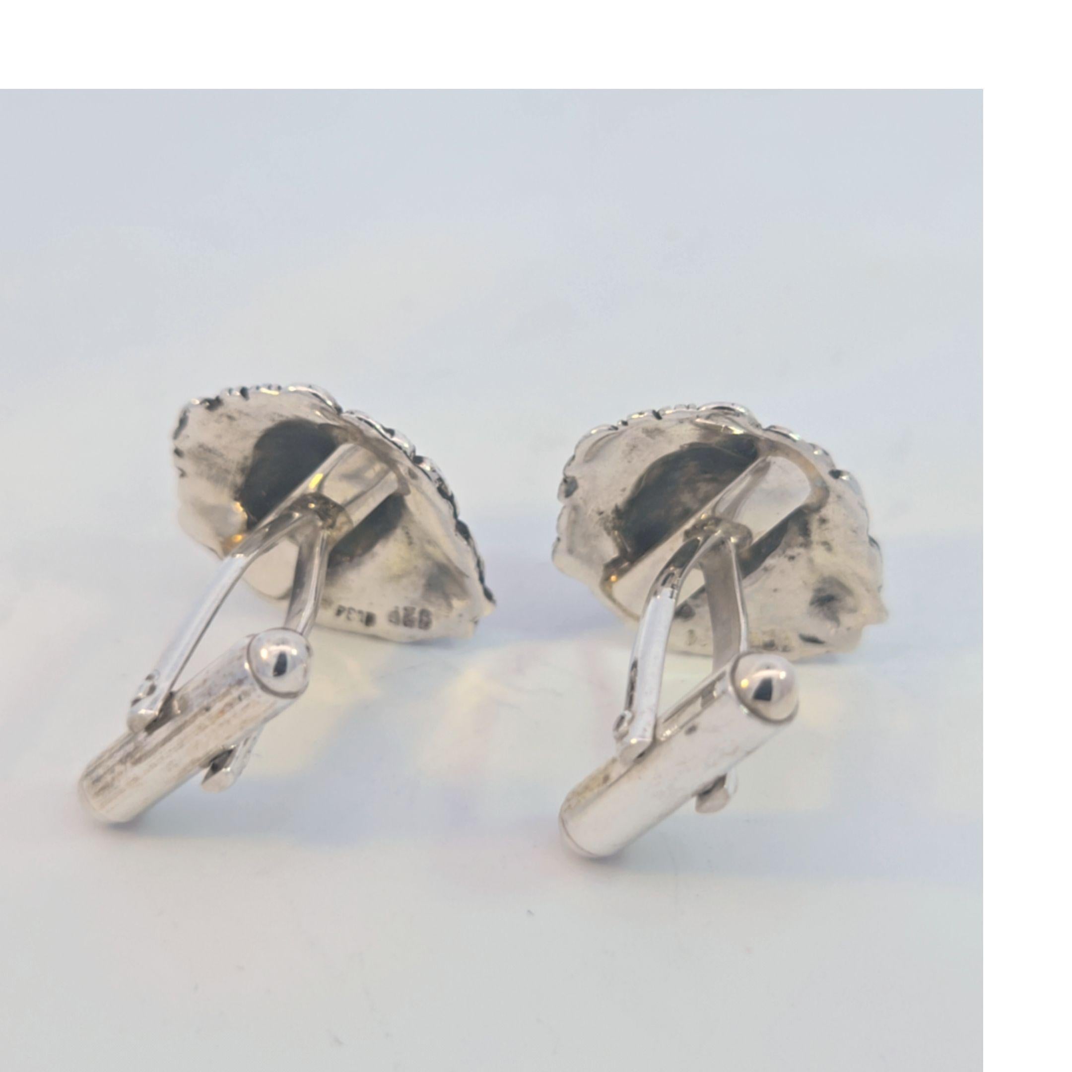 Sterling Silber Löwe Manschettenknöpfe im Angebot 2