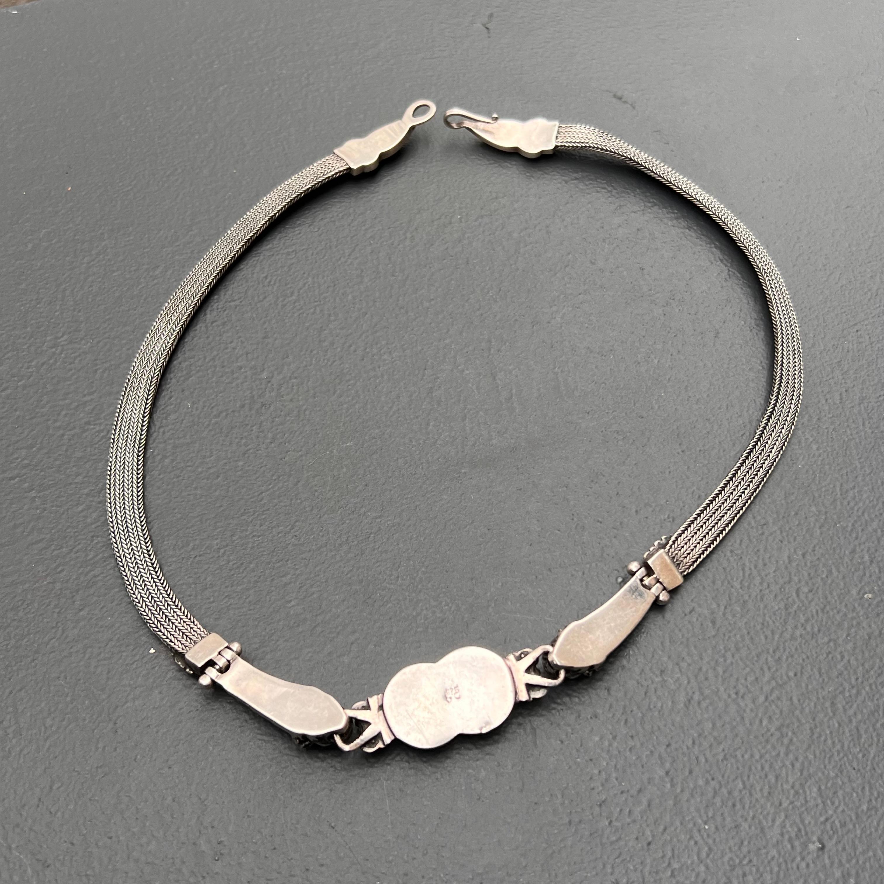 Sterling Silber Löwenkopf-Halsband  Halskette im Angebot 4