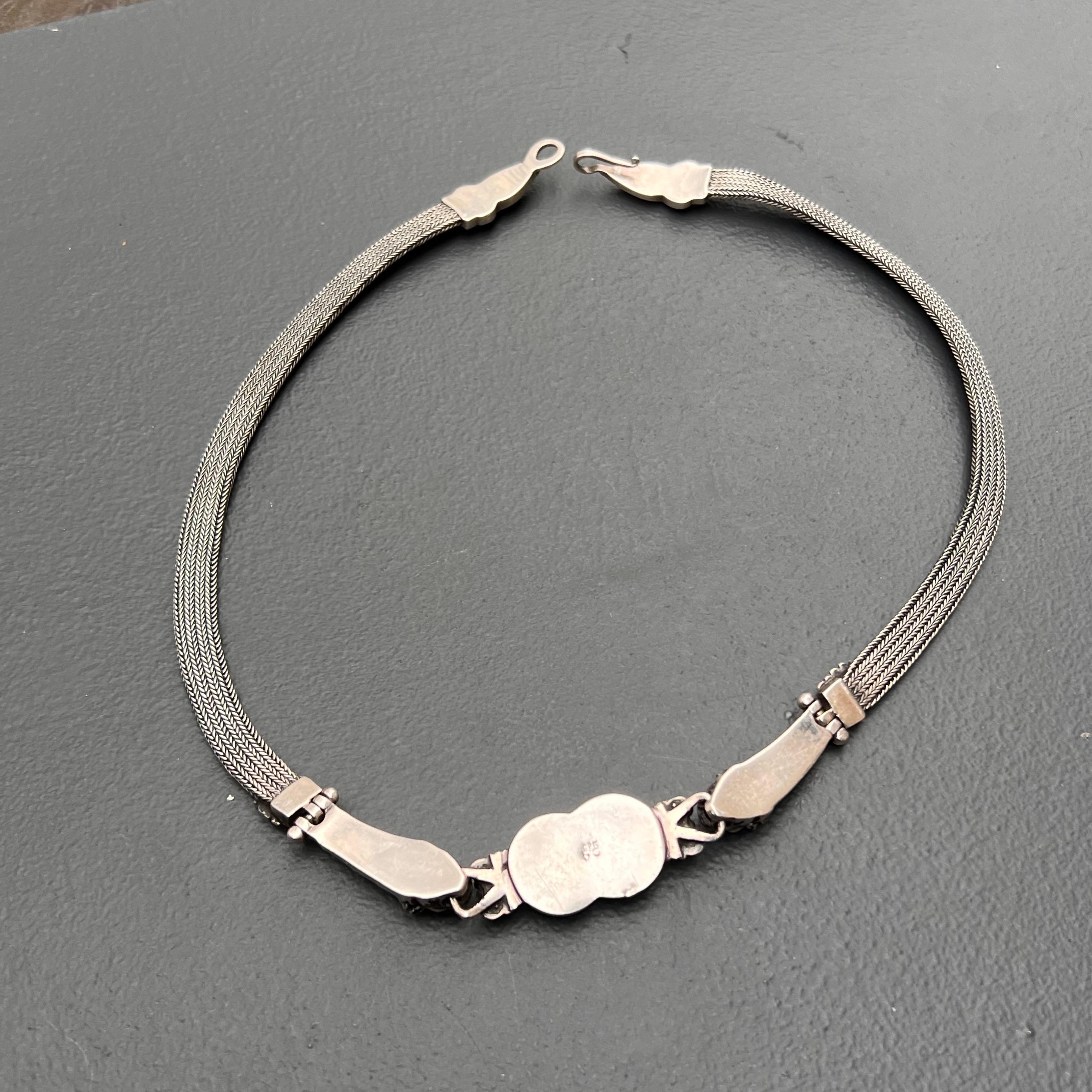 Sterling Silber Löwenkopf-Halsband  Halskette im Angebot 3