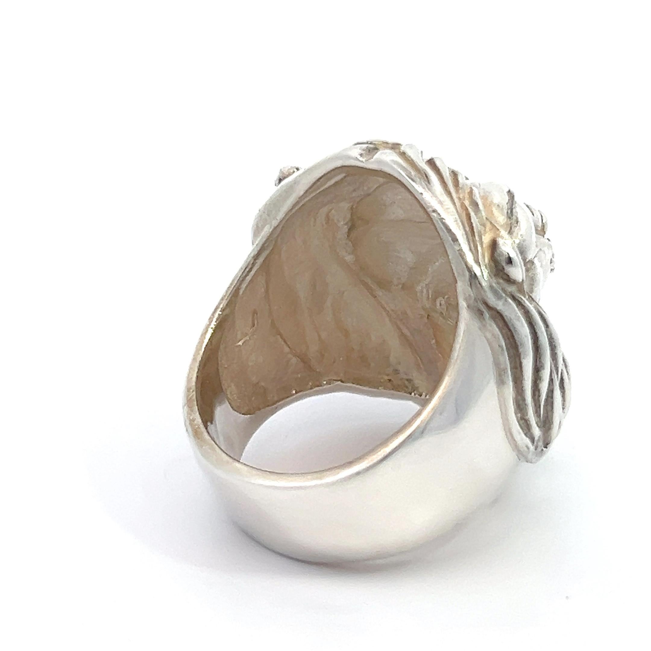 For Sale:  Sterling Silver Lion Men's Ring Size 10 3