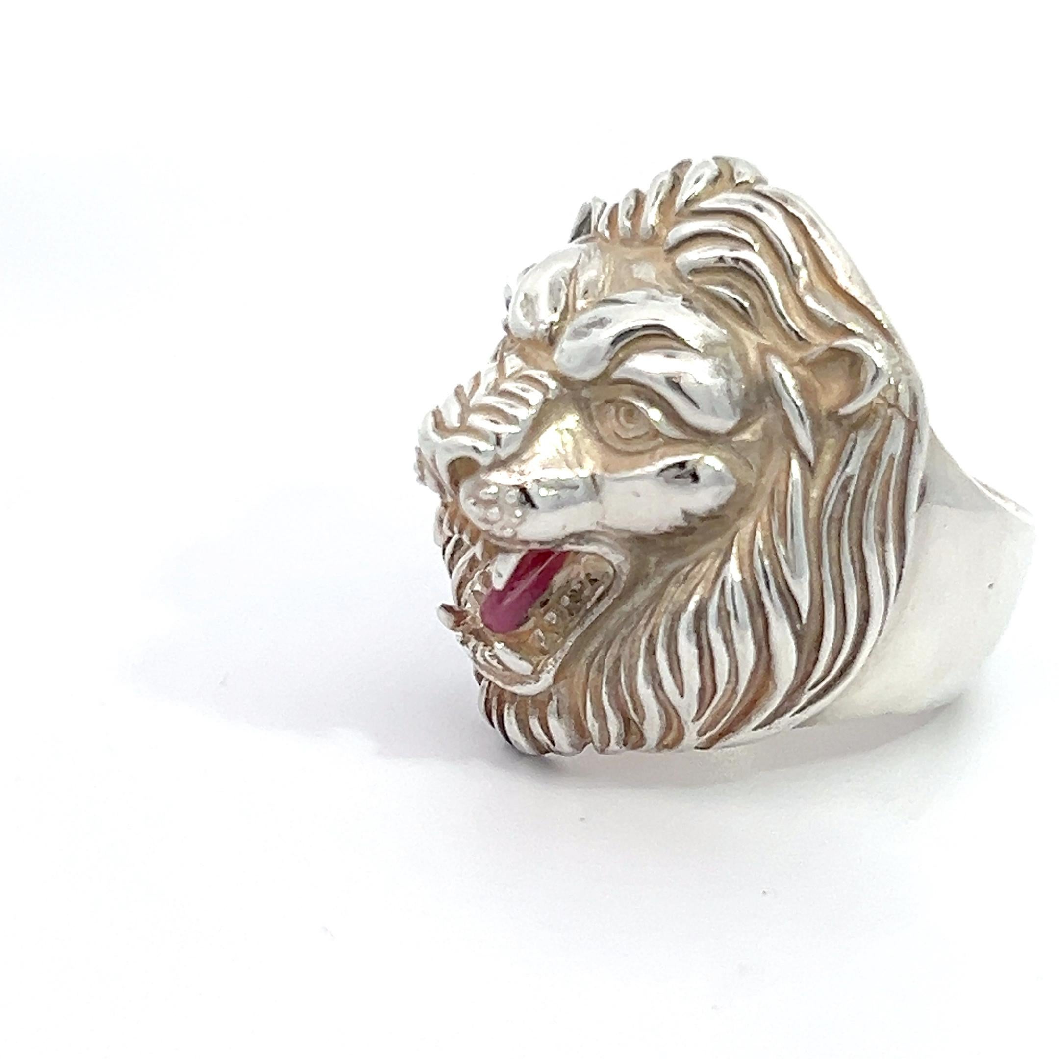 For Sale:  Sterling Silver Lion Men's Ring Size 10 4