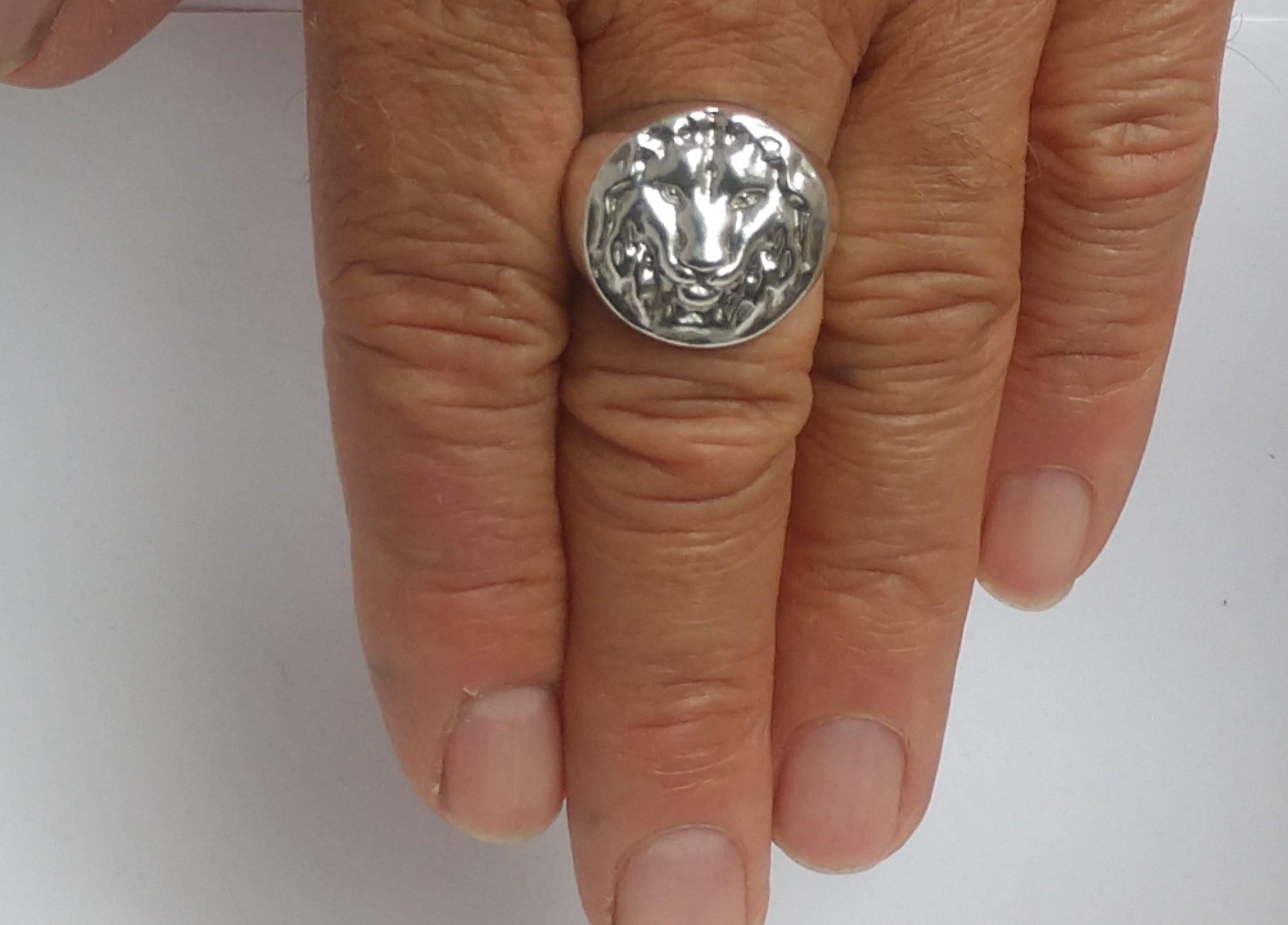 For Sale:  Sterling Silver Lion of Judah Signet Ring 3