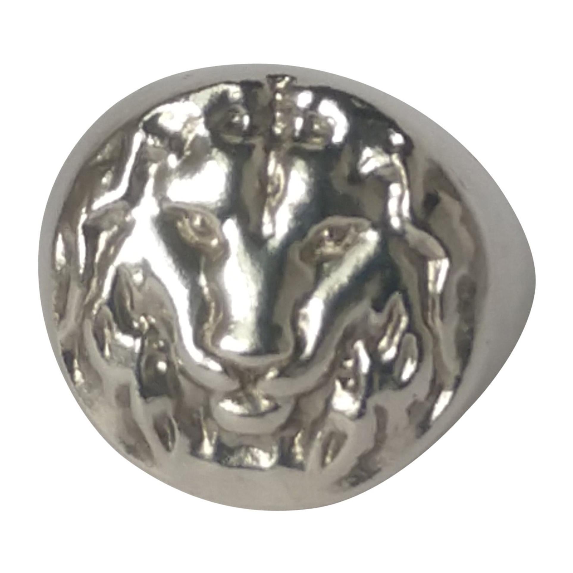 Sterling Silver Lion of Judah Signet Ring