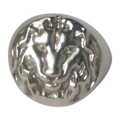Sterling Silver Lion of Judah Signet Ring