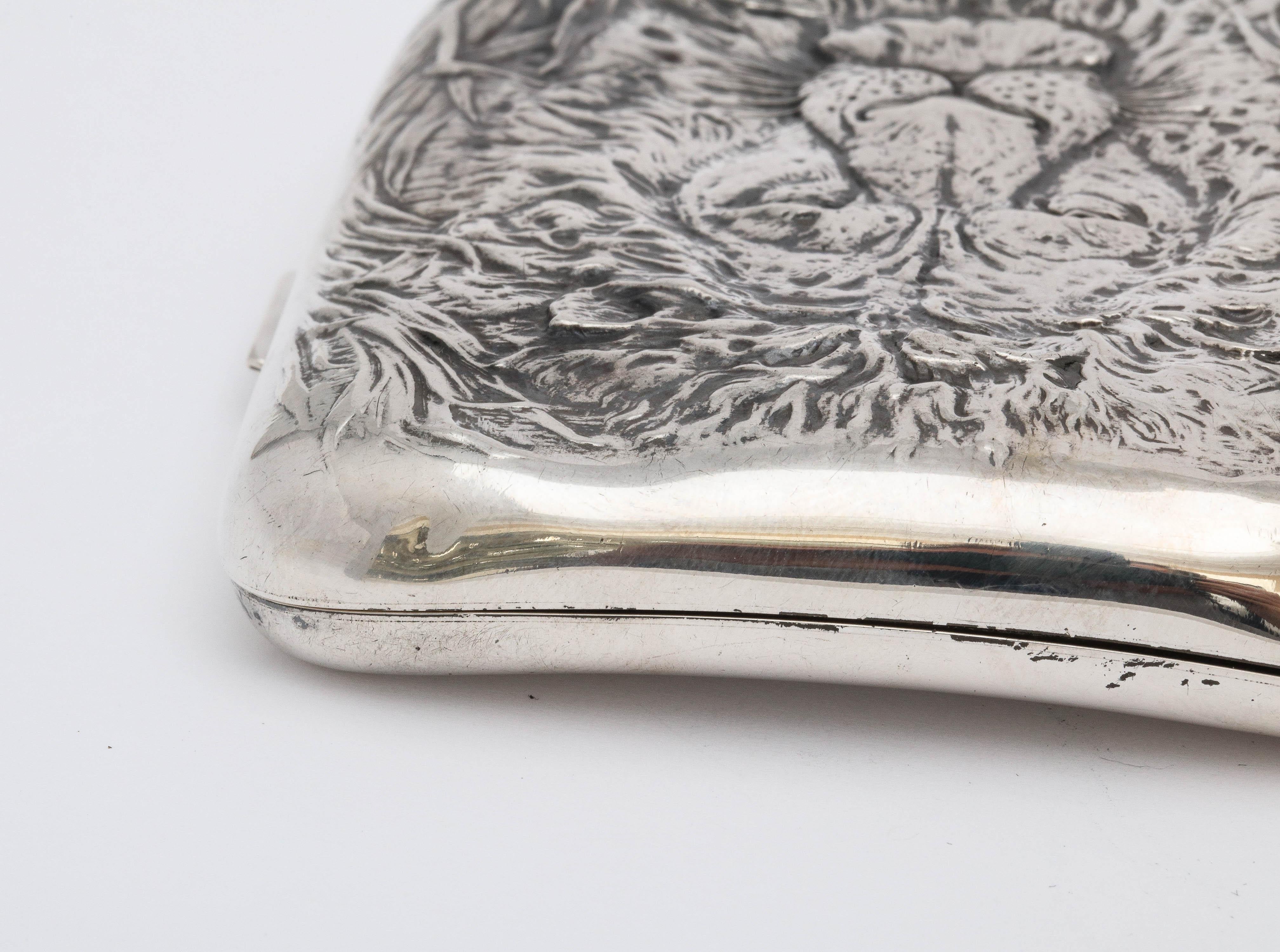  Sterling Silver Lion's Head-Motif Cigarette Case and Matching Cutter 3