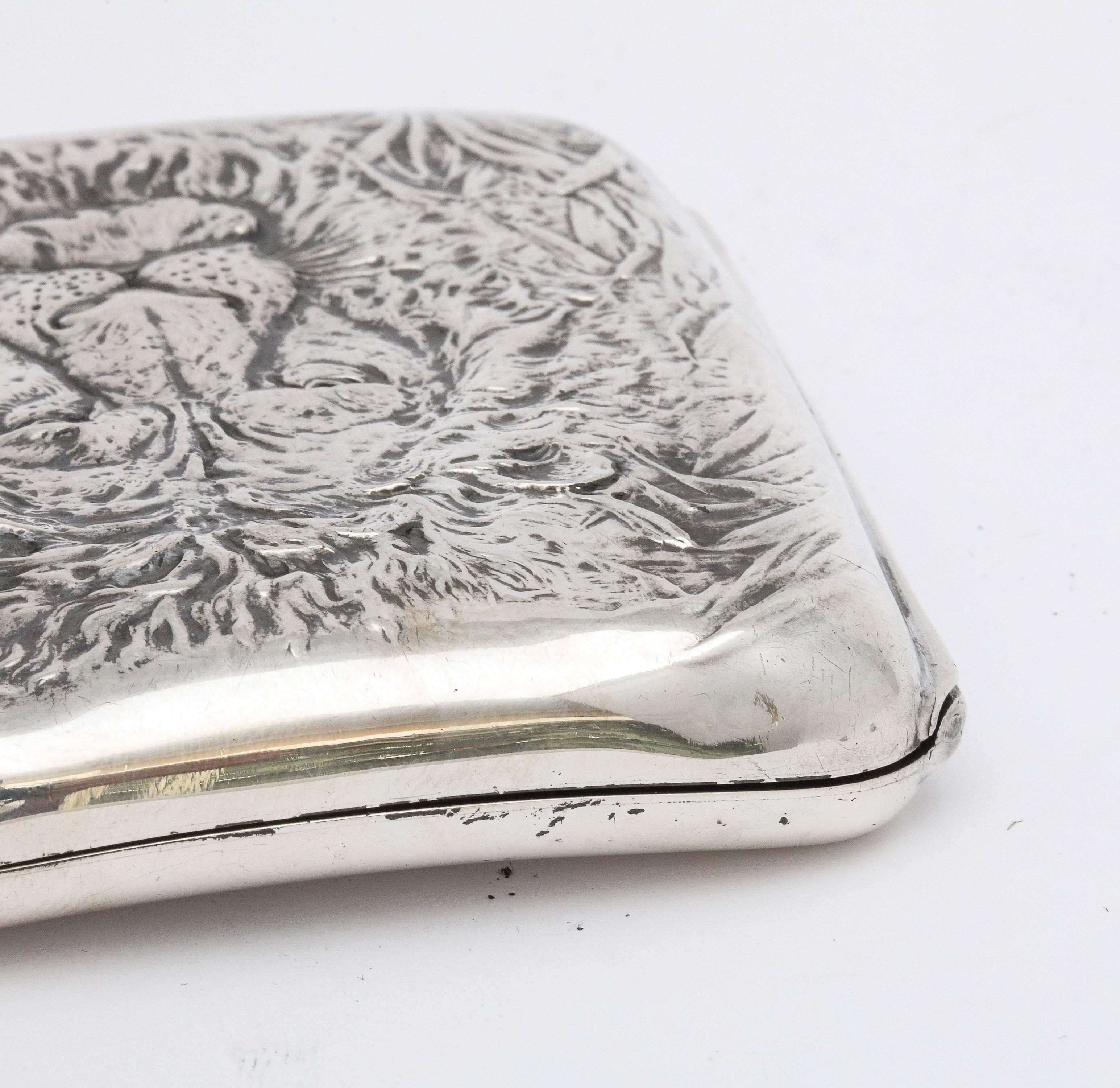 Sterling Silver Lion's Head-Motif Cigarette Case and Matching Cutter 4