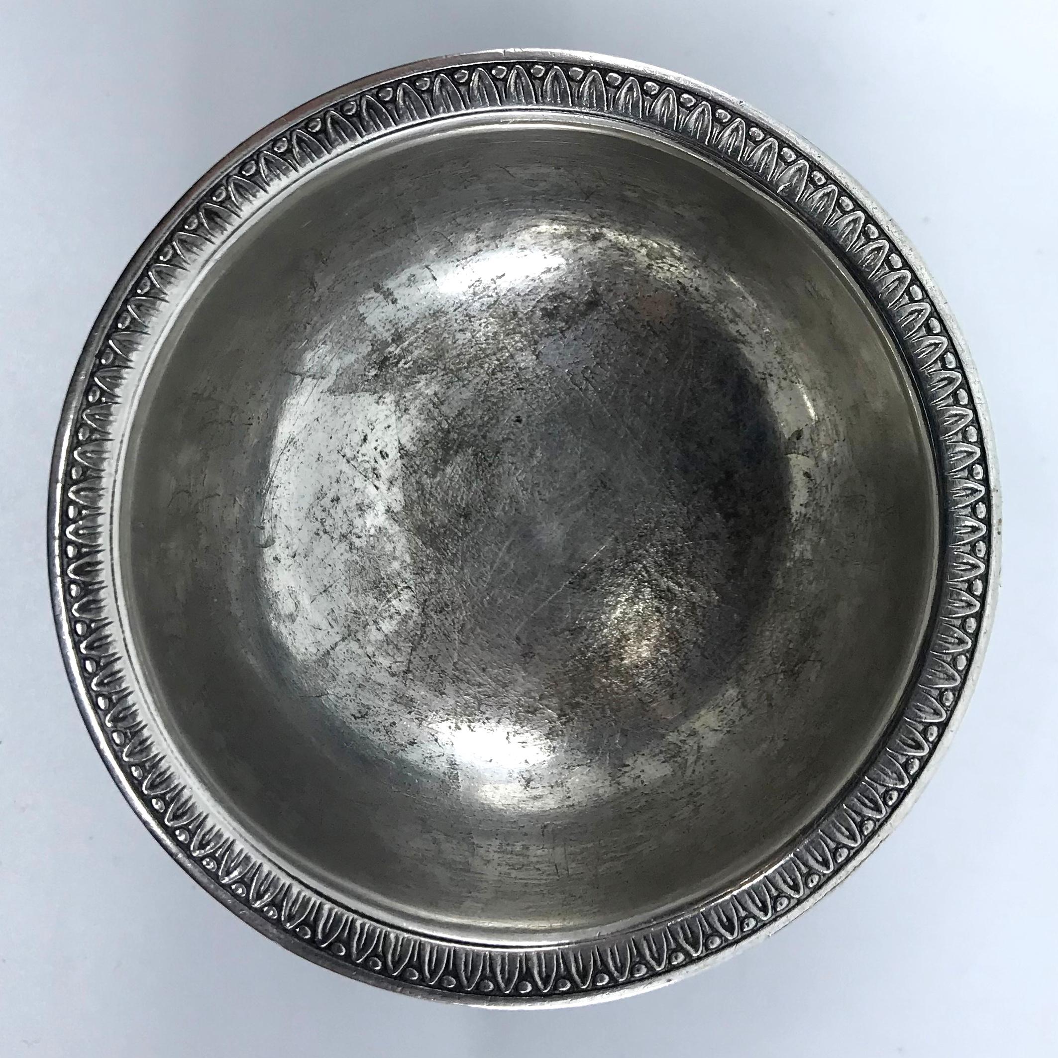 Sterling Silver Lions' Head Salt In Good Condition For Sale In New York, NY