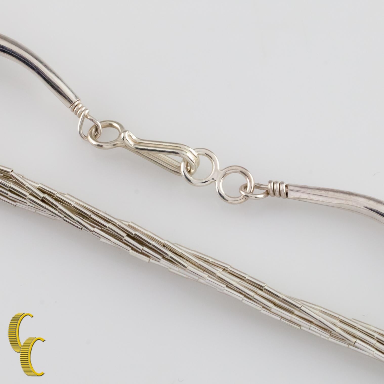 Femenino o masculino Collar de Plata Líquida de Ley, 10 Filamentos, Tamaño 20 Pulgadas en venta