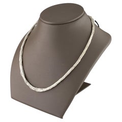 Sterling Silber Liquid Silber Halskette, 10 Stränge, Größe 20 Zoll