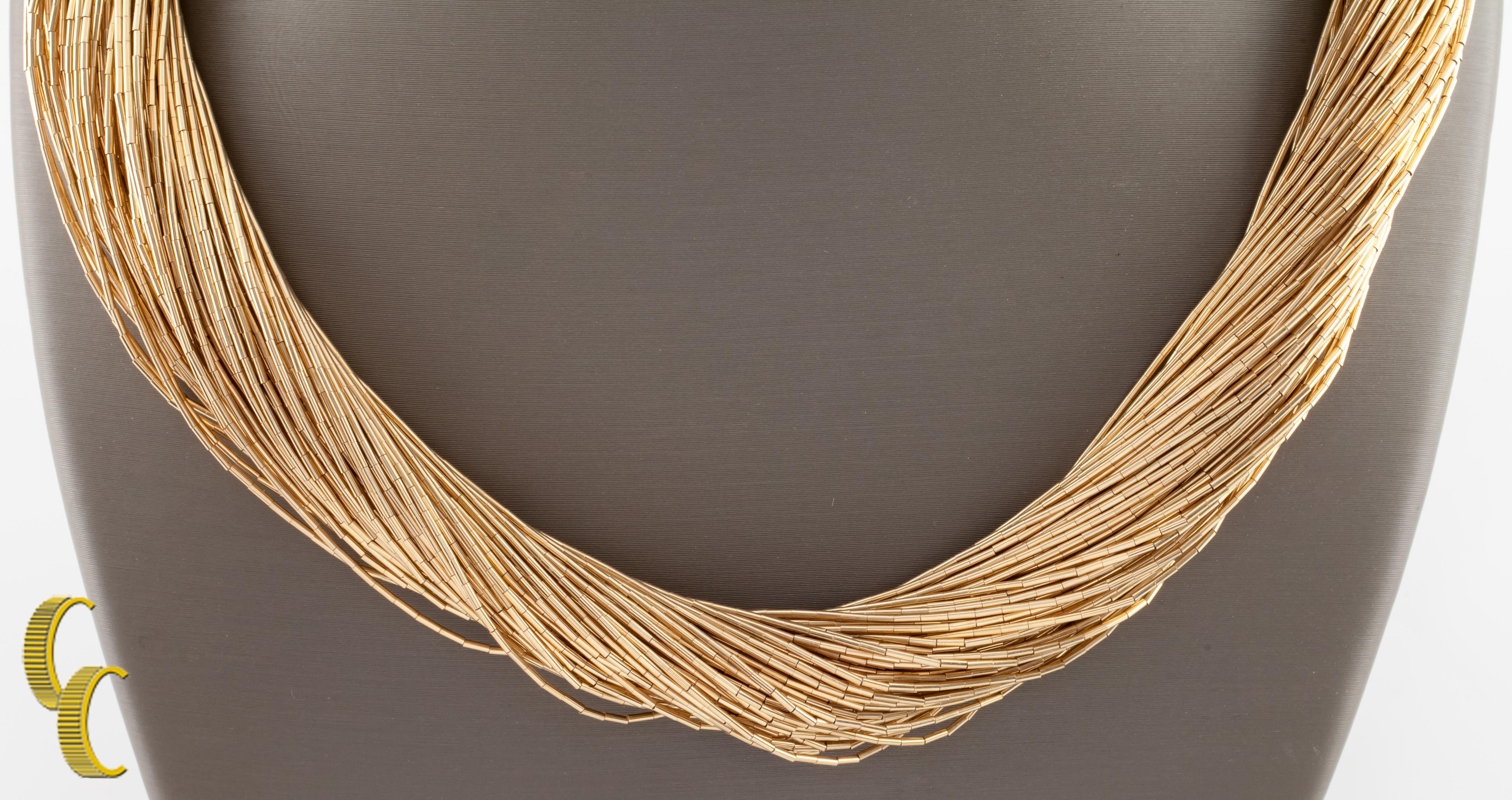 Moderno Collana in argento liquido, 100 fili con chiusura a gancio, 23 pollici in vendita