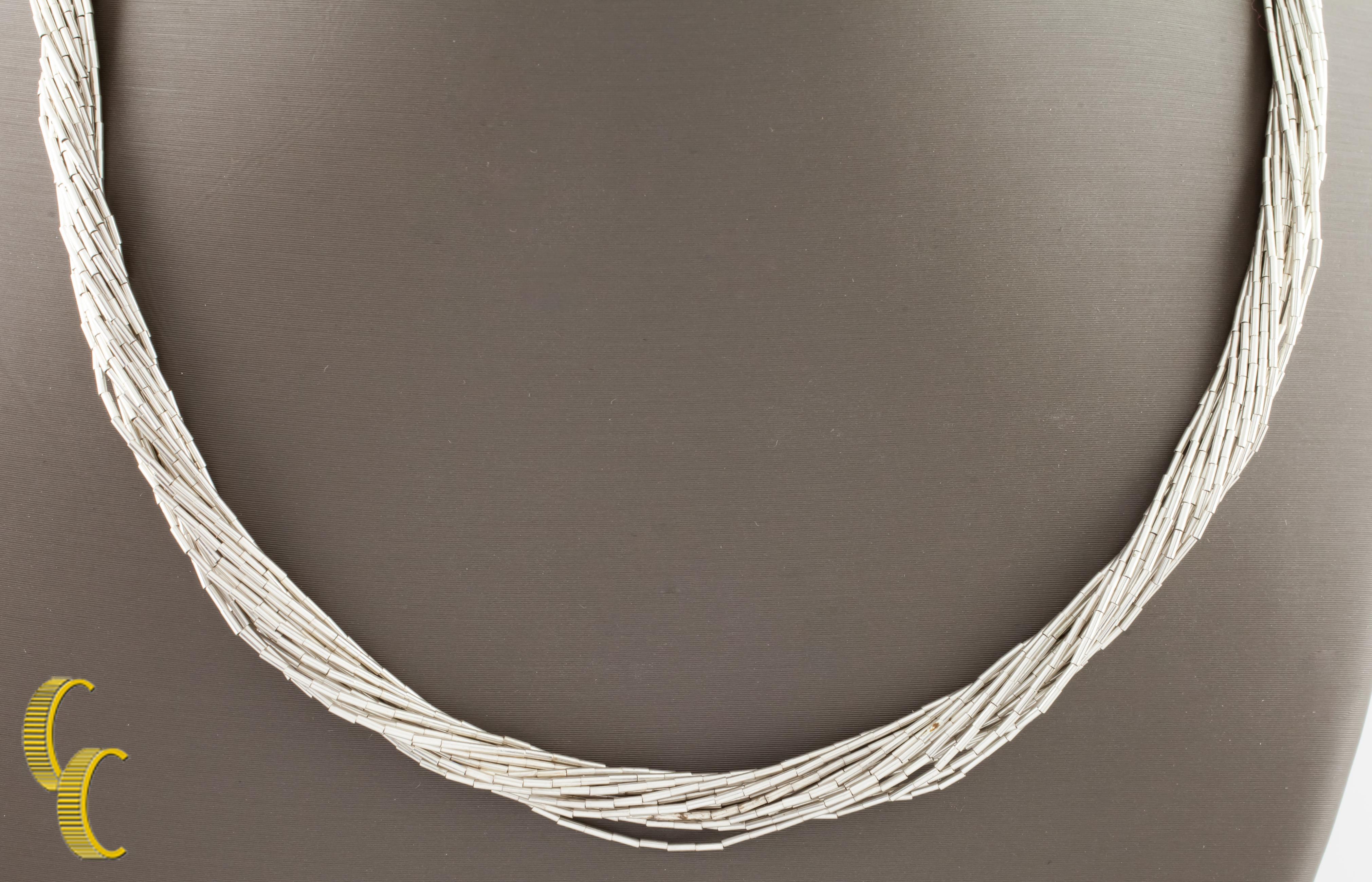 Moderno Collana in argento liquido, 20 fili, misura 20 pollici in vendita