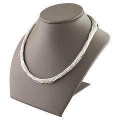 Collar de Plata Líquida de Ley, 20 Filamentos, Tamaño 20 Pulgadas