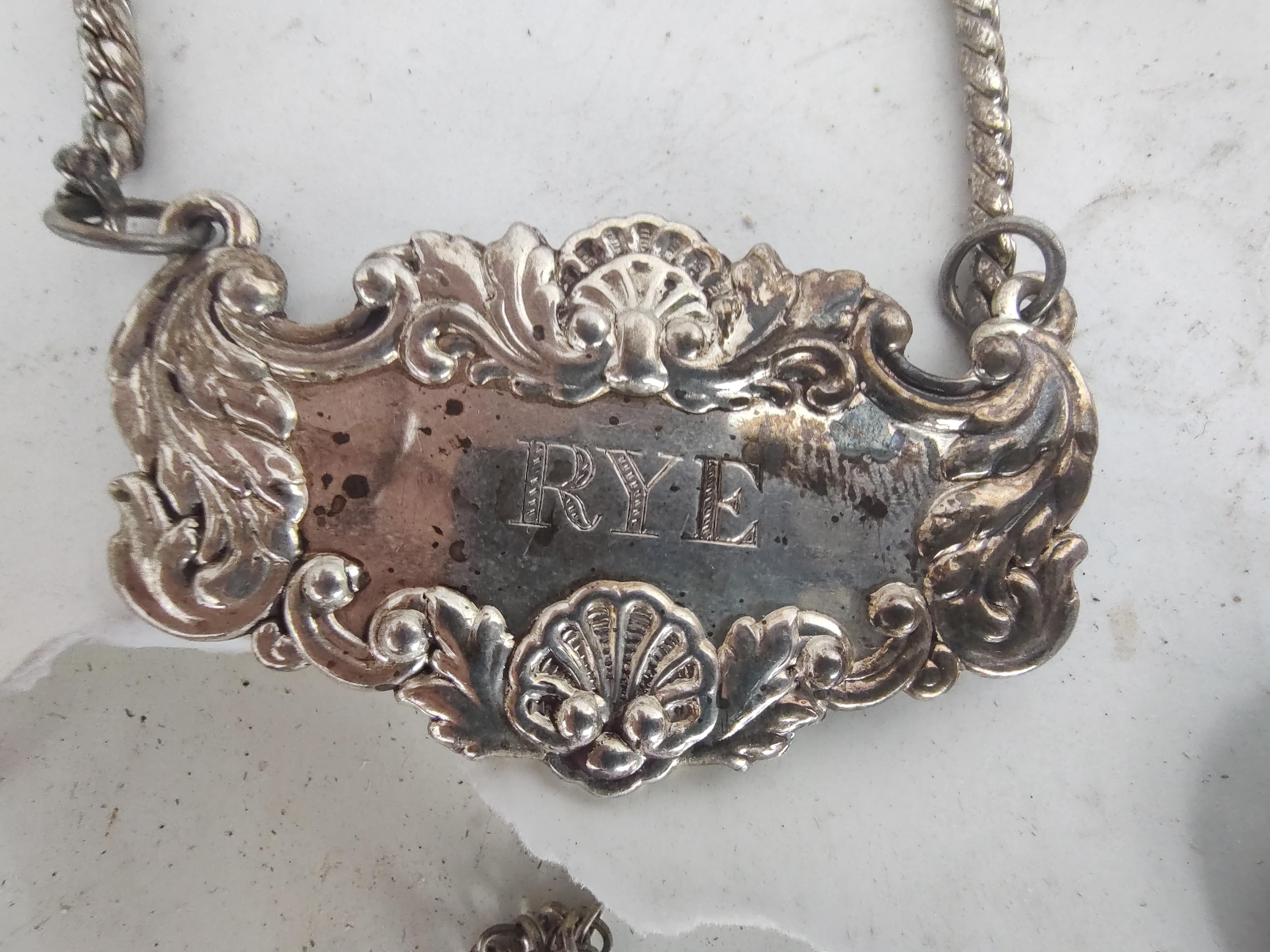 Sterling Silver Liquor Decanter Bottle Name Tags 10 Available For Sale