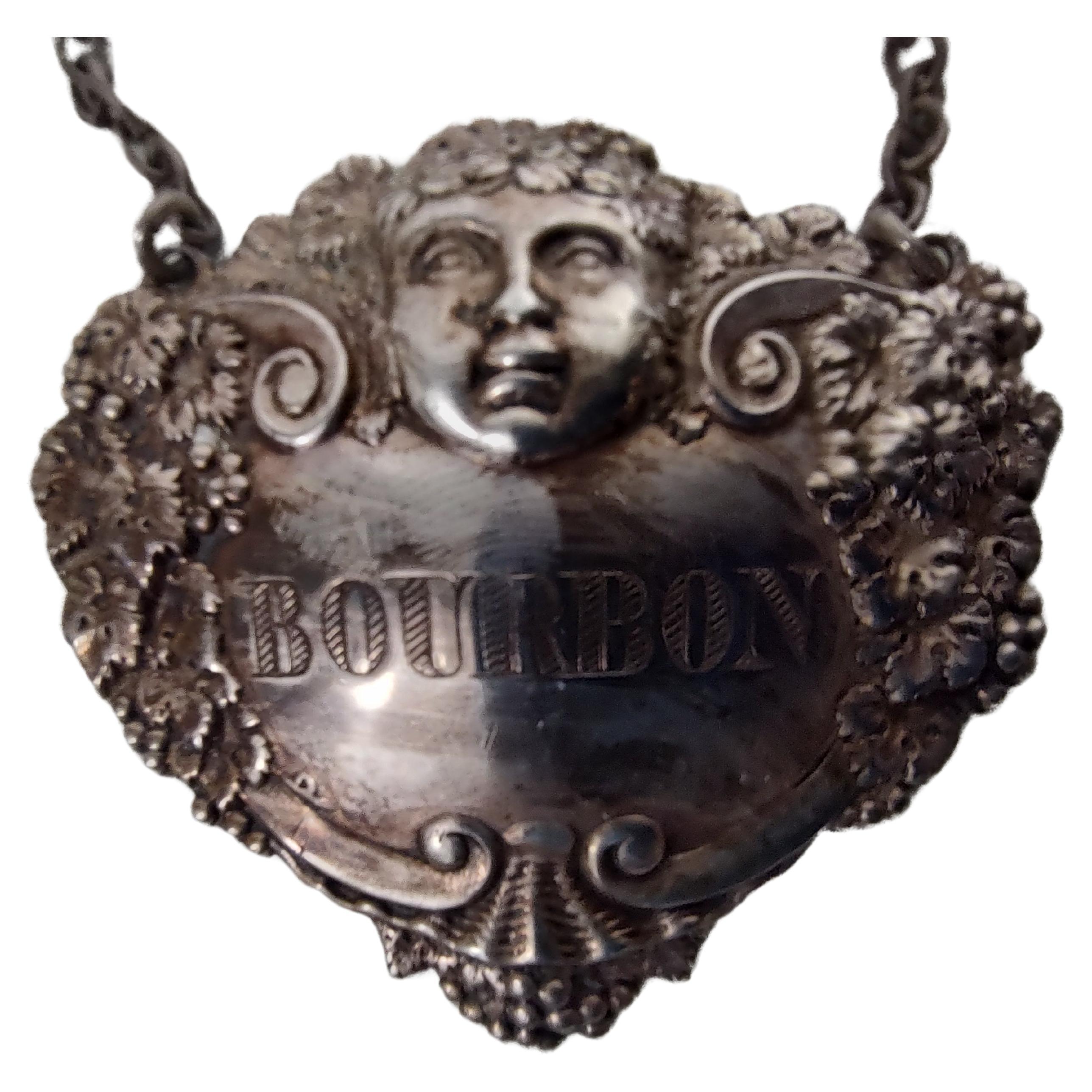 Metà XX secolo Etichette per bottiglie di liquore in argento Sterling Decanter  7 Disponibile in vendita