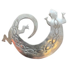 Sterling silver Lizard Brooch Pin Singed Chee Hand Made Navajo