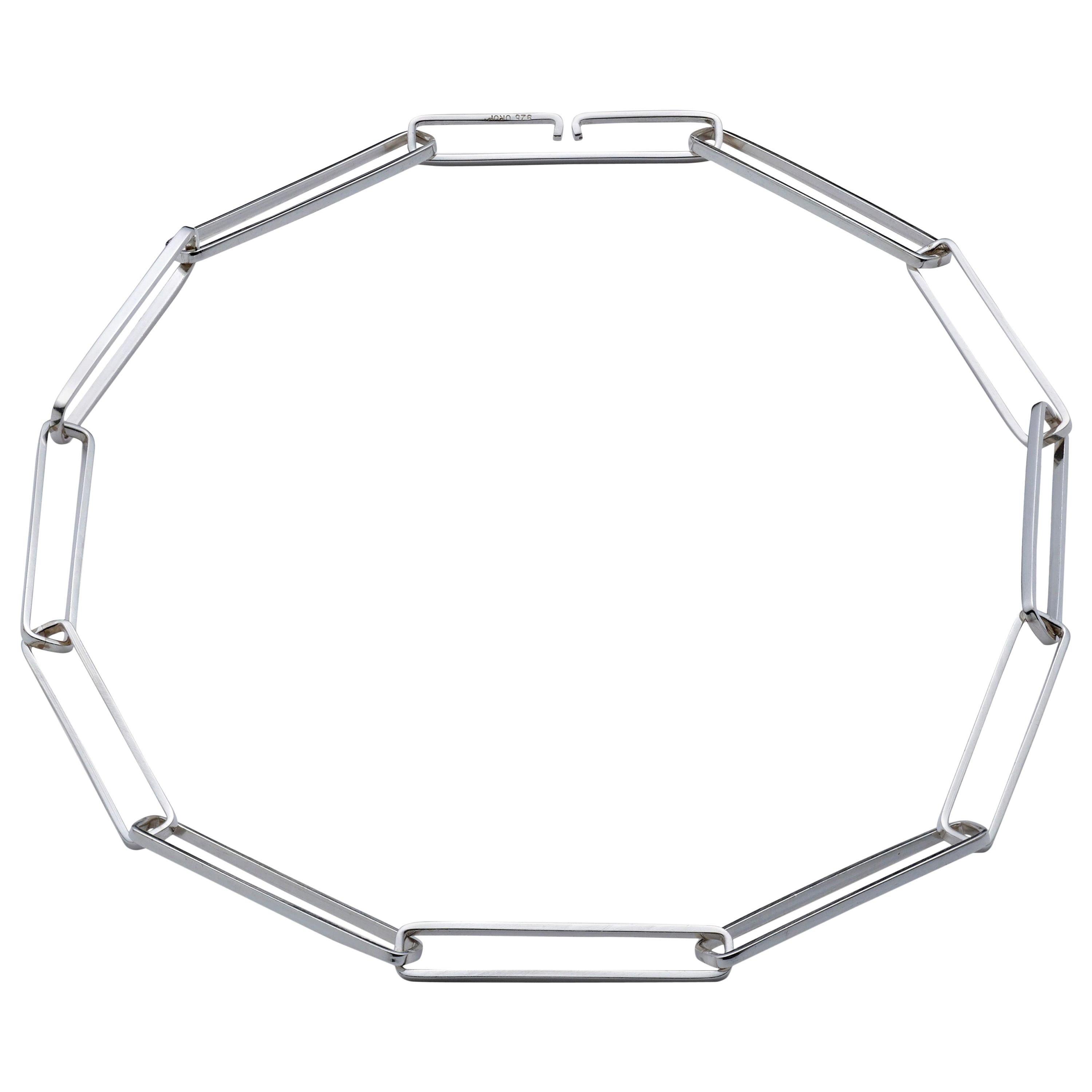 Gliederhalskette aus Sterlingsilber, „Long Line“