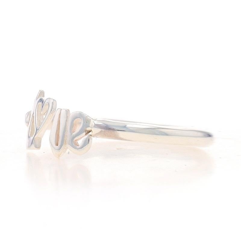 Women's Sterling Silver Love Negative Space Ring - 925 Heart For Sale