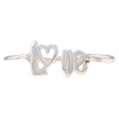 Sterling Silver Love Negative Space Ring - 925 Heart