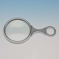 Antikes viktorianisches Vergrößerungsglas aus Sterlingsilber, 1908 gestempelt