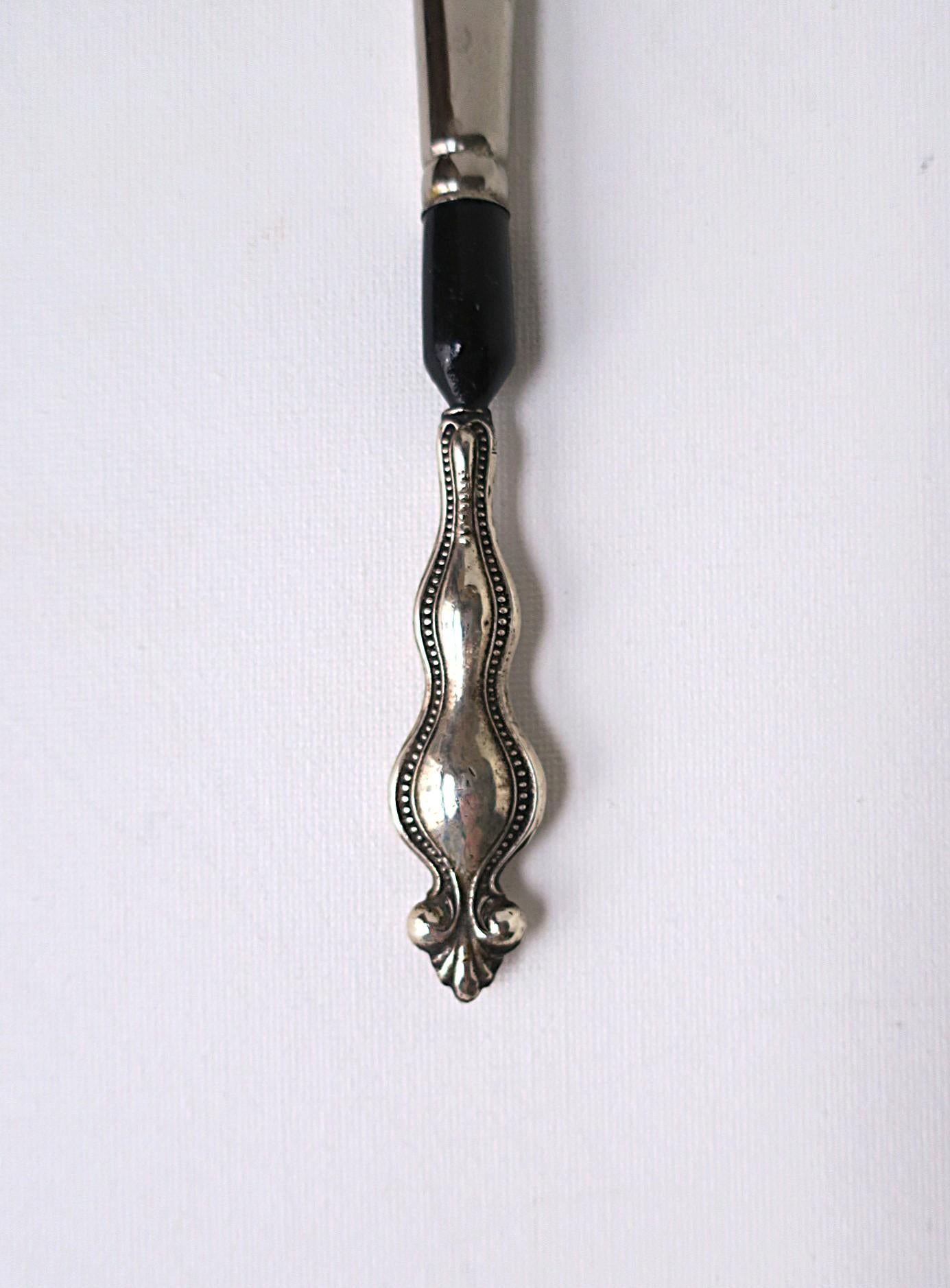 Victorian Sterling Silver Makeup Brush For Sale