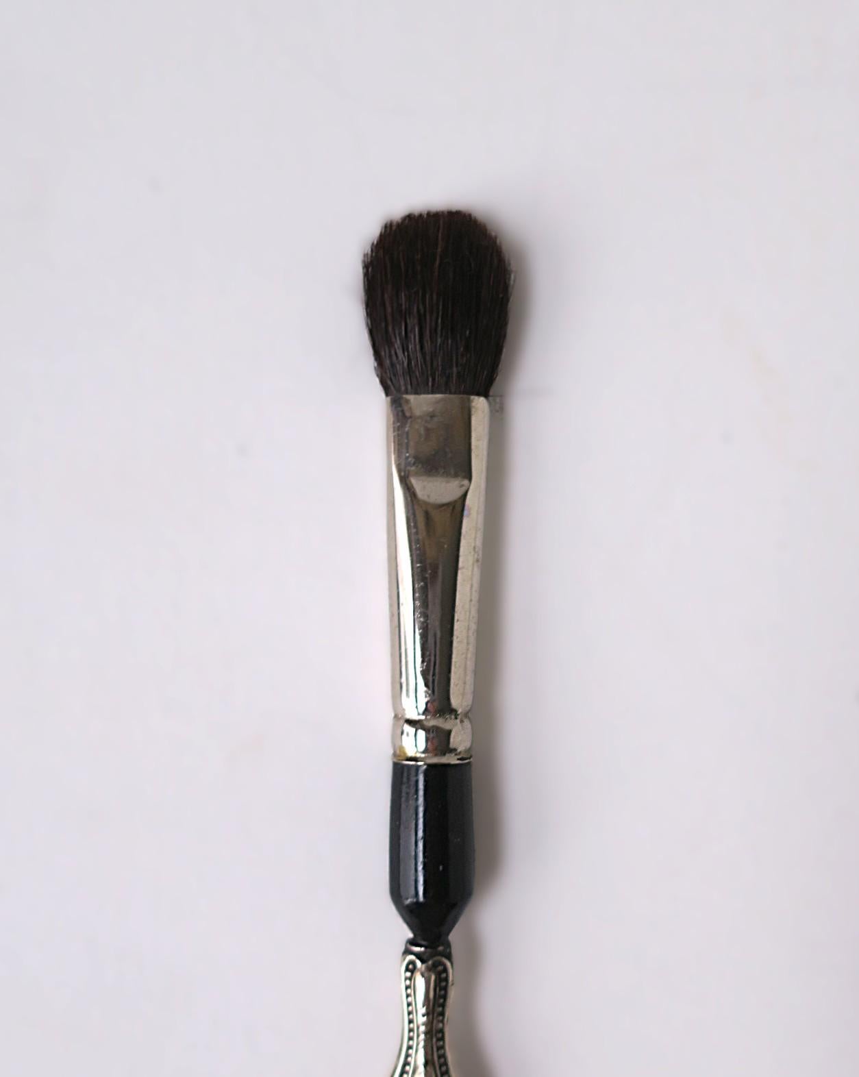 Sterling Silver Makeup Brush In Excellent Condition For Sale In New York, NY