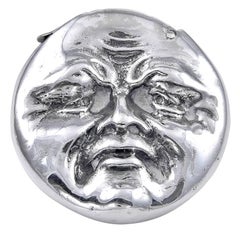 Vintage Sterling Silver Man in the Moon Vesta