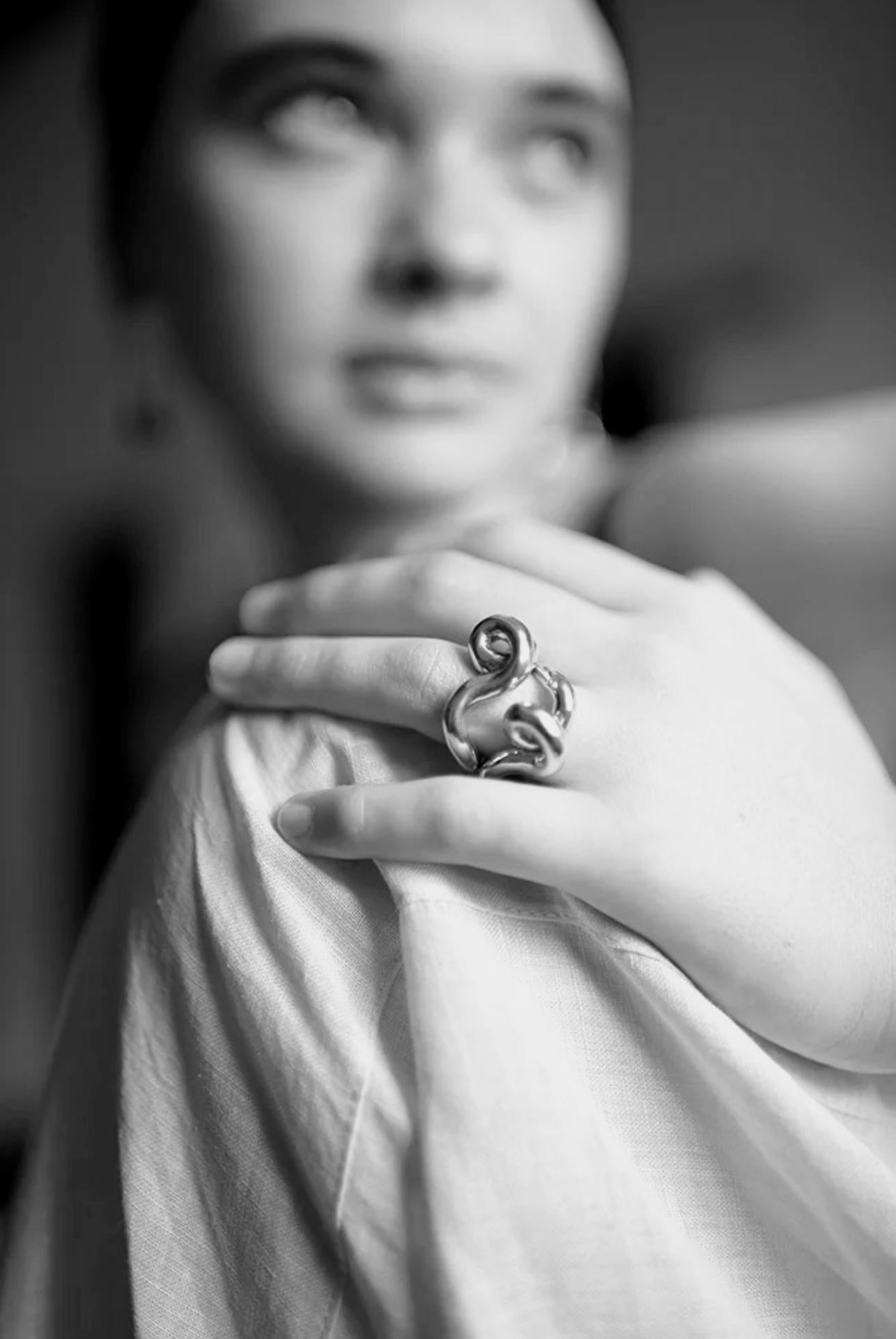 Sterling Silver Mangala Curl Ring by Ariana Boussard-Reifel In New Condition For Sale In Virginia Beach, VA