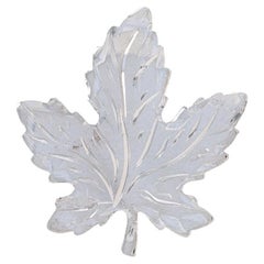 Sterling Silver Maple Leaf Brooch - 925 Etched Botanical Pin