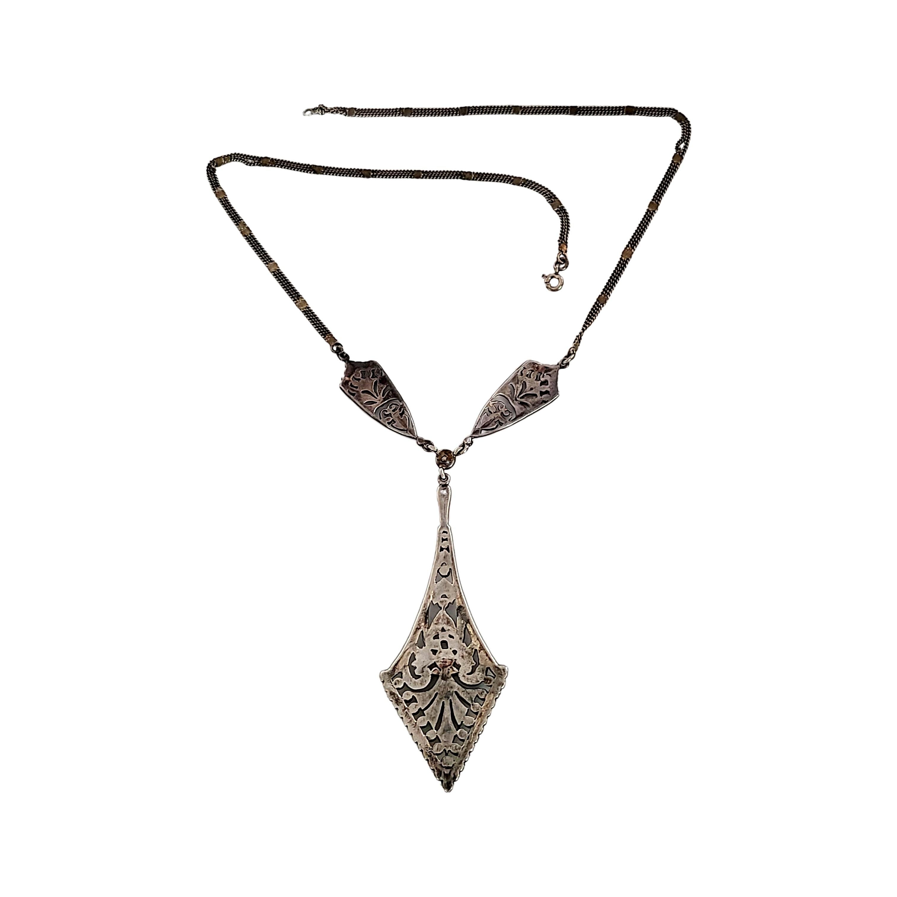 Sterling Silver Marcasite Chandelier Pendant Necklace at 1stDibs