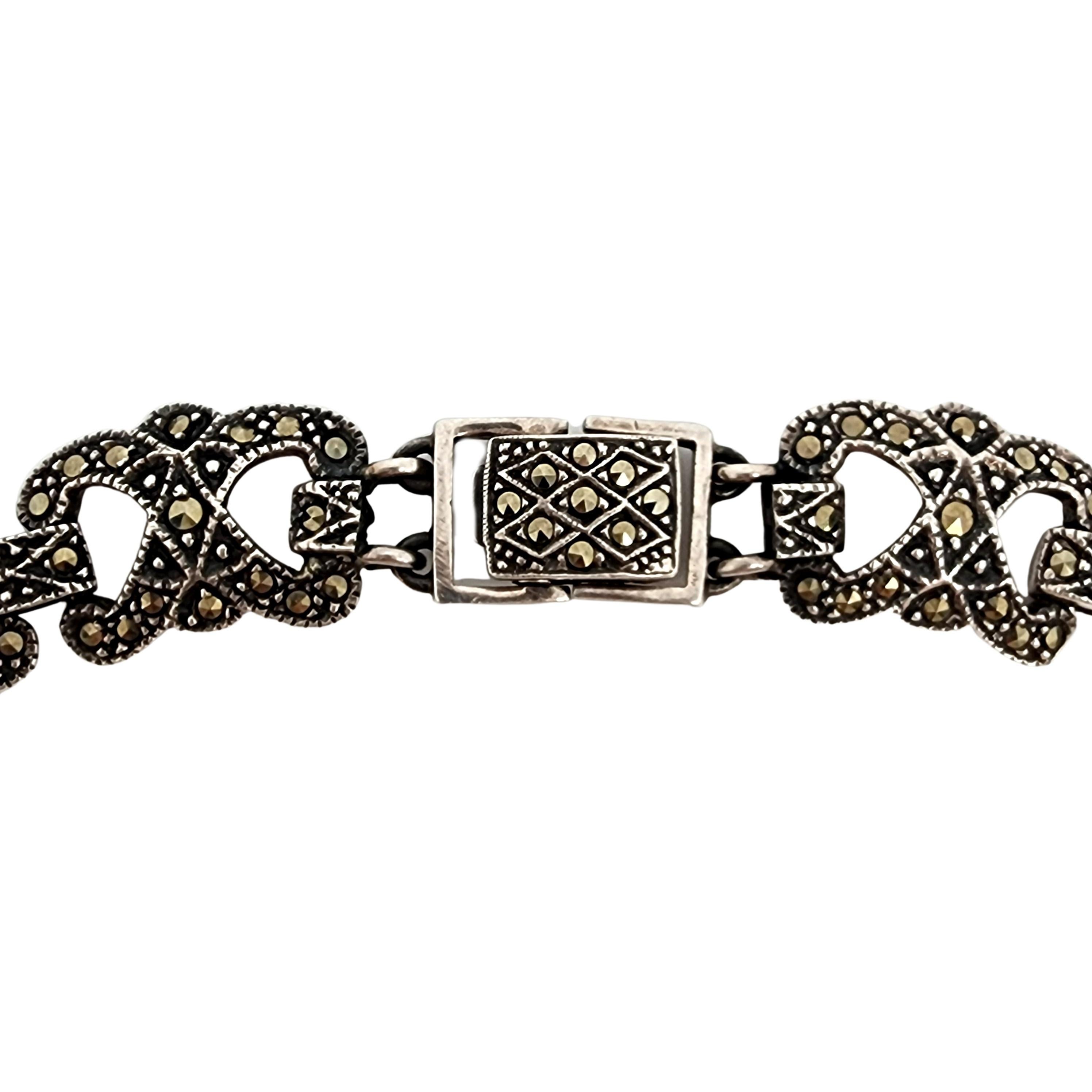 Women's Sterling Silver Marcasite Necklace & Bracelet Set #13371