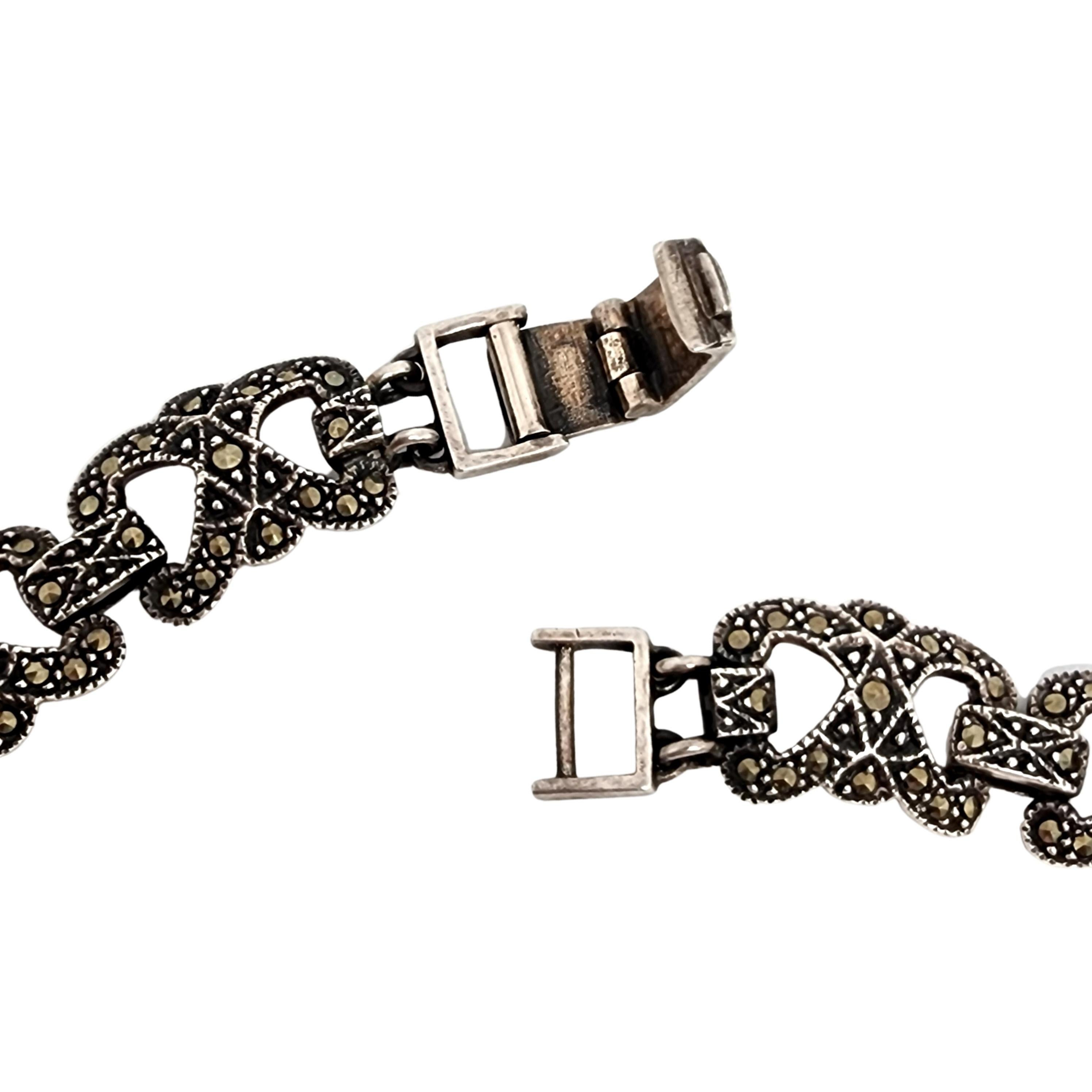 Sterling Silver Marcasite Necklace & Bracelet Set #13371 1