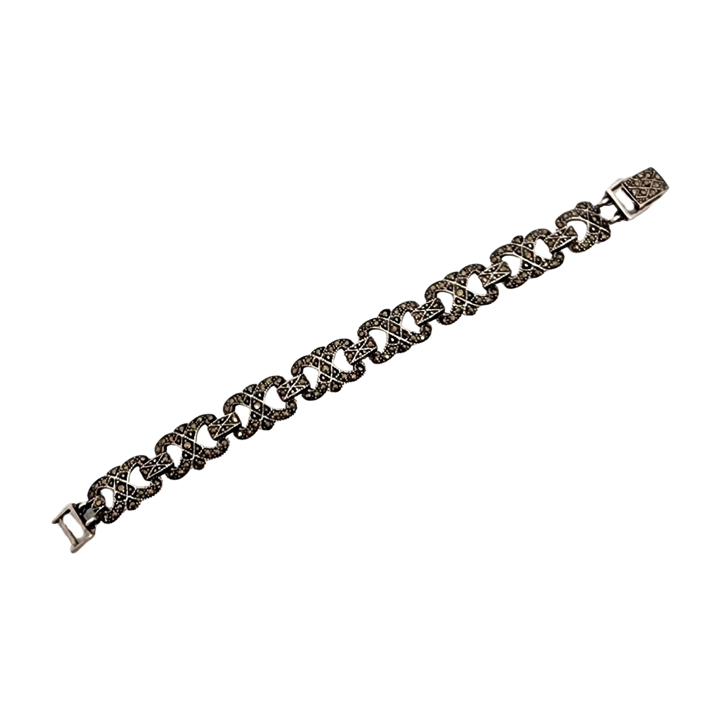 Sterling Silver Marcasite Necklace & Bracelet Set #13371 2