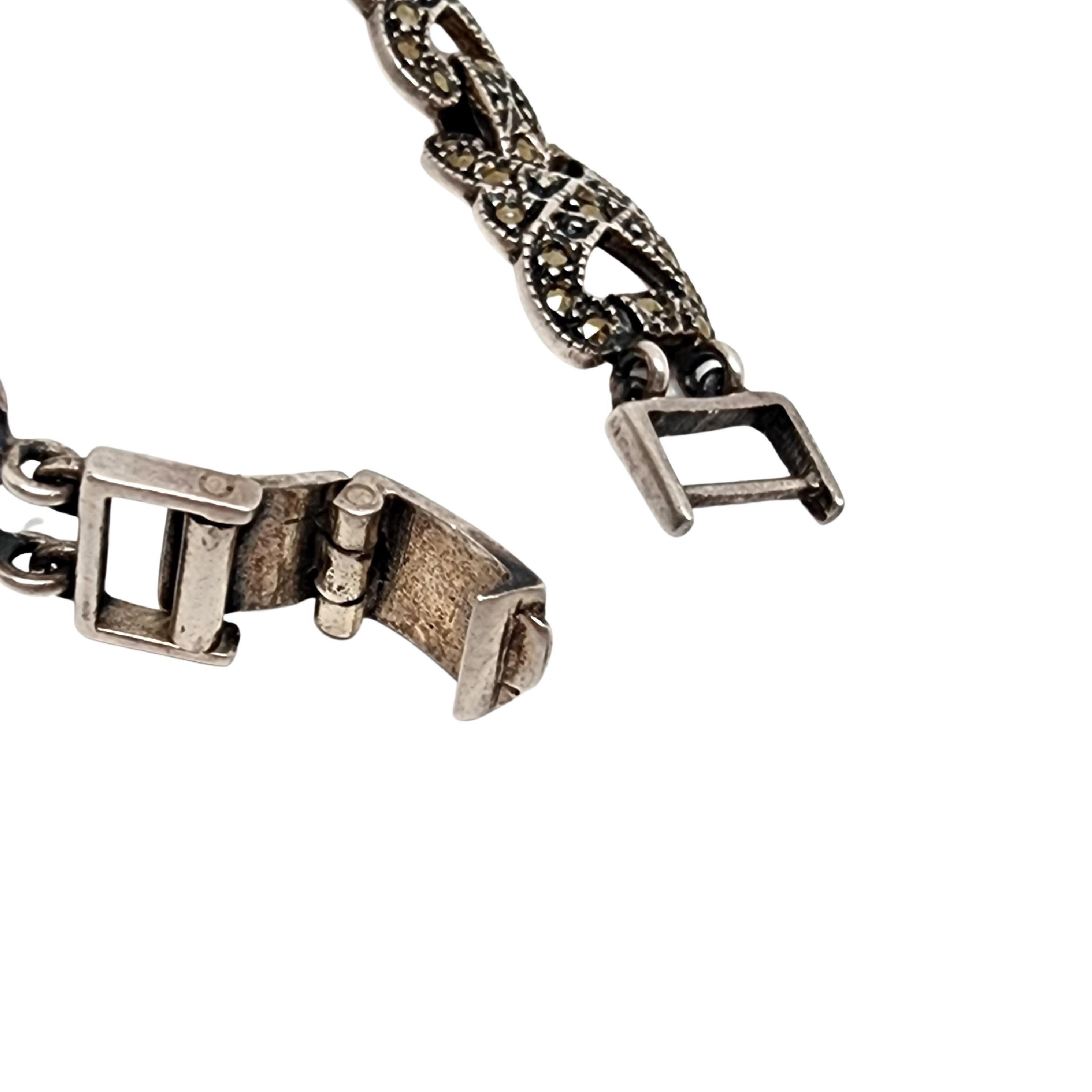 Sterling Silver Marcasite Necklace & Bracelet Set #13371 3