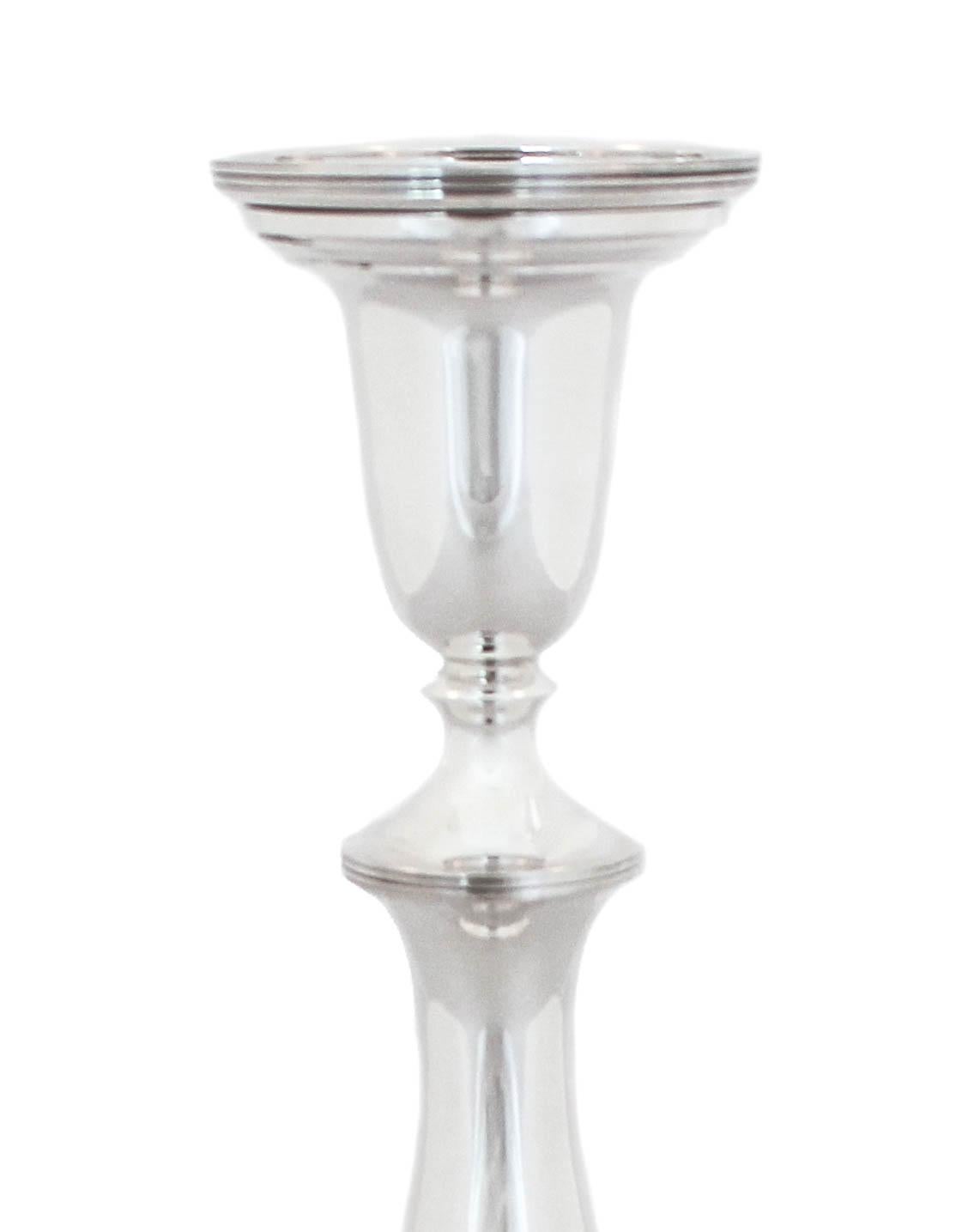 American Sterling Silver “Marie Louise” Candlesticks For Sale