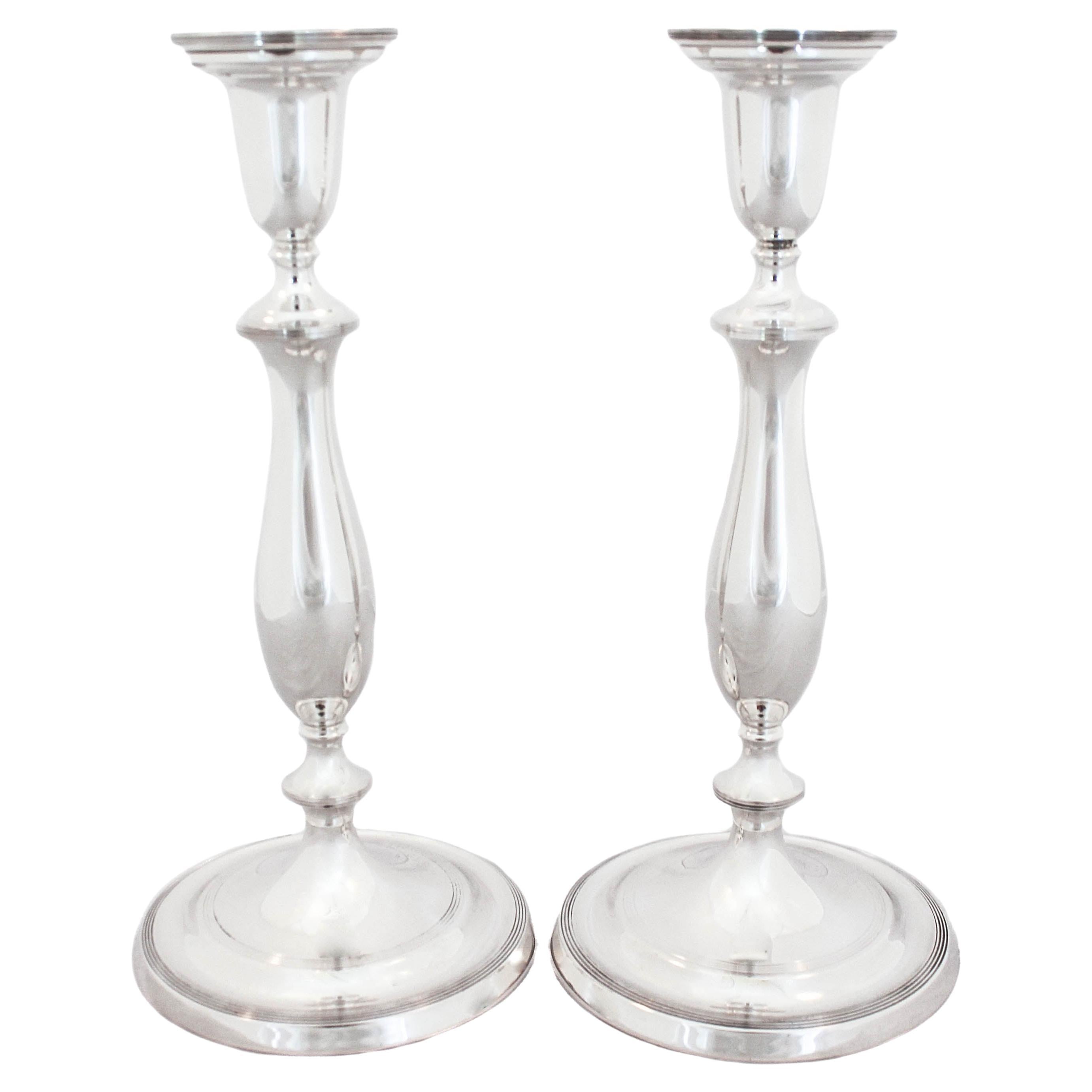 Sterling Silver “Marie Louise” Candlesticks For Sale