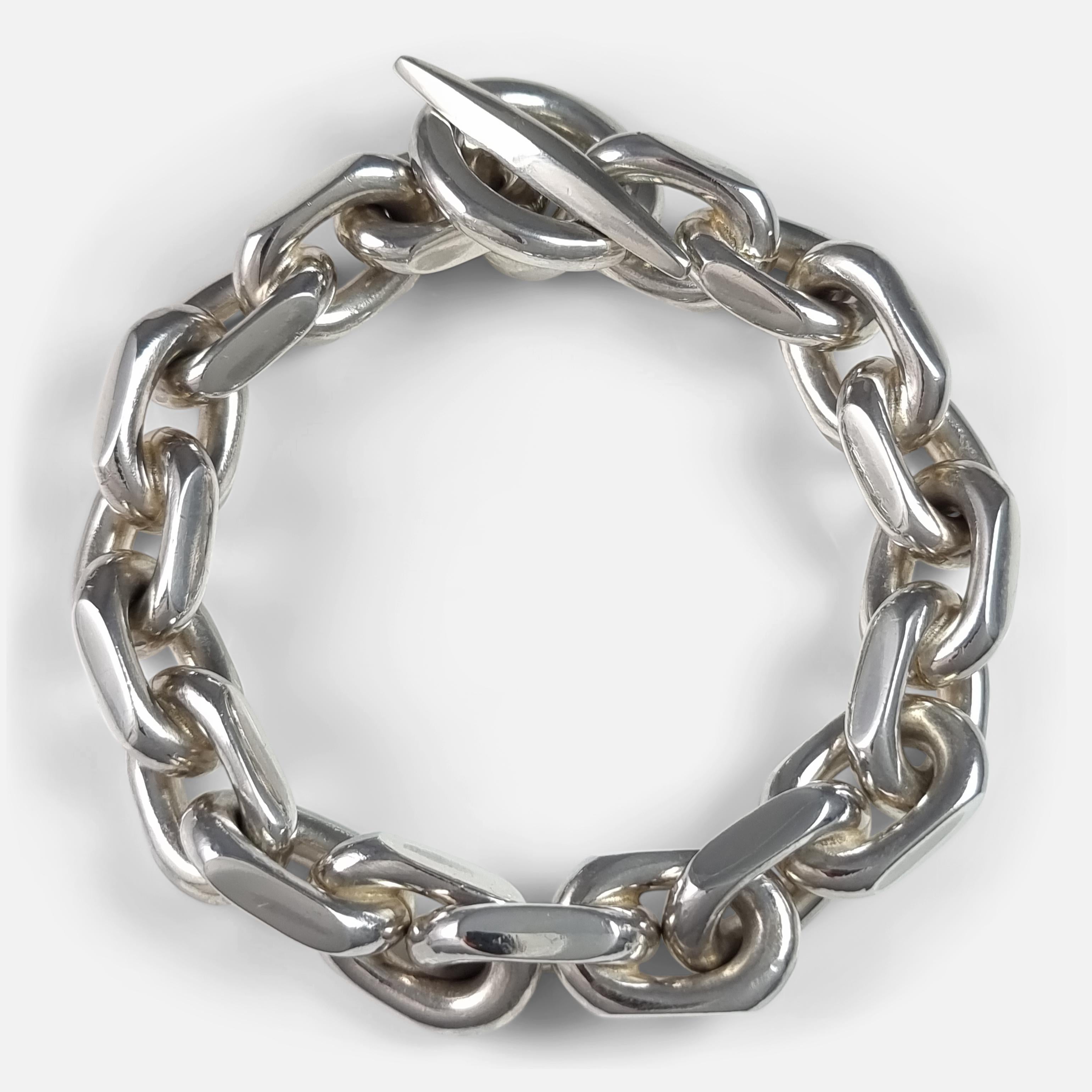 Women's or Men's Sterling Silver Marine Link Bracelet, Bjarne Nordmark Henriksen