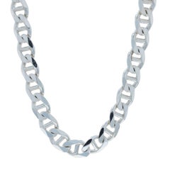 Sterling Silver Mariner Chain Necklace 20" 925