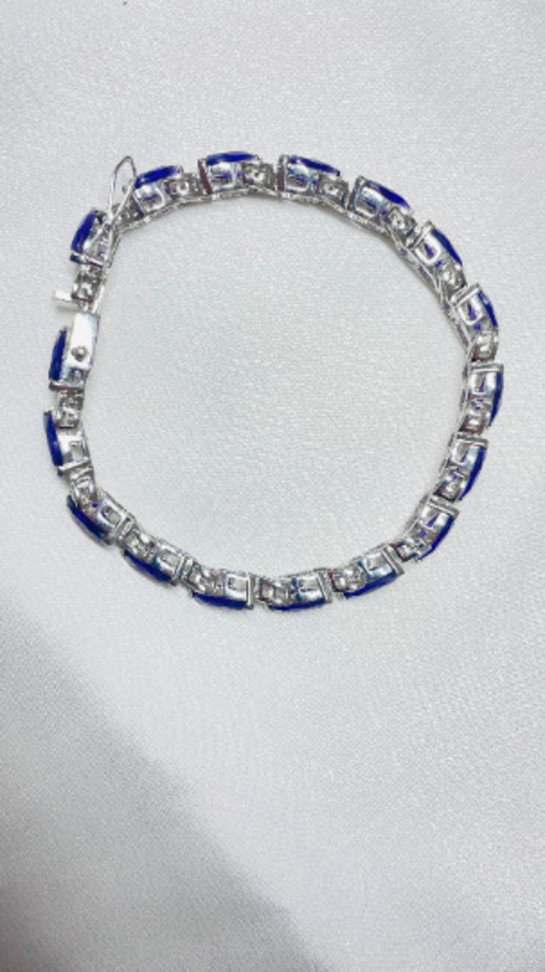 Bracelet cadeau pour femmes en argent sterling avec améthyste taille marquise en vente 1