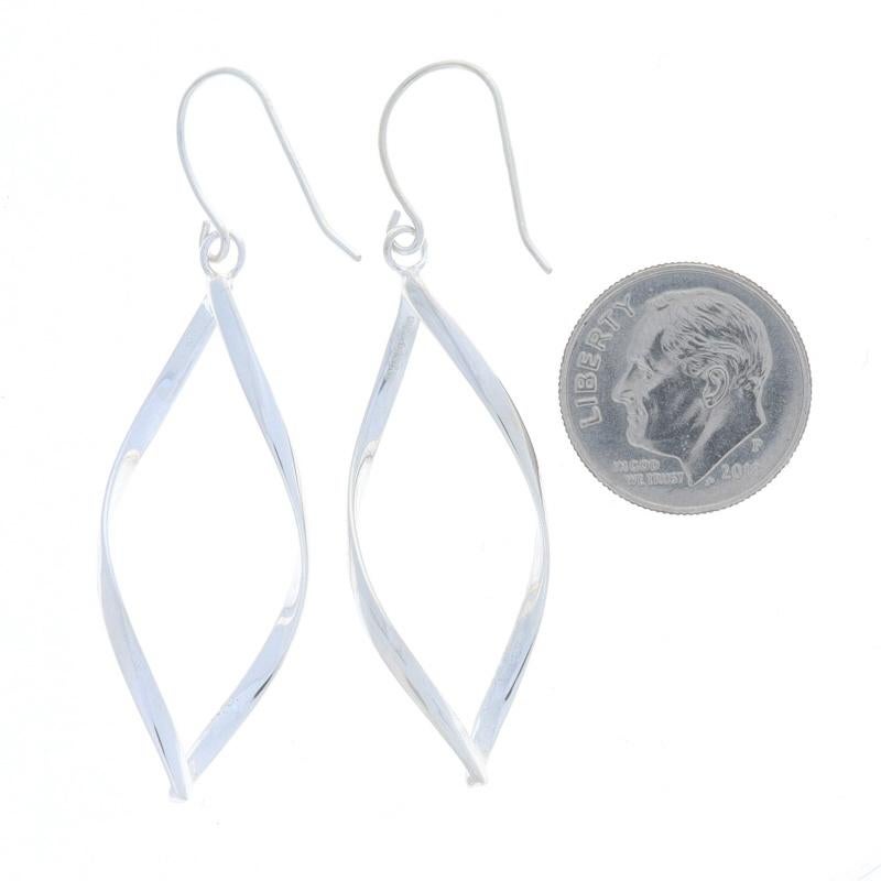 Sterling Silber Marquise Spiral Twist Ohrhänger - 925 durchbohrt Damen