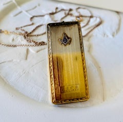 Sterling Silver Mason Locket 1890, 14k Gold Ombre Sterling Silver Chain